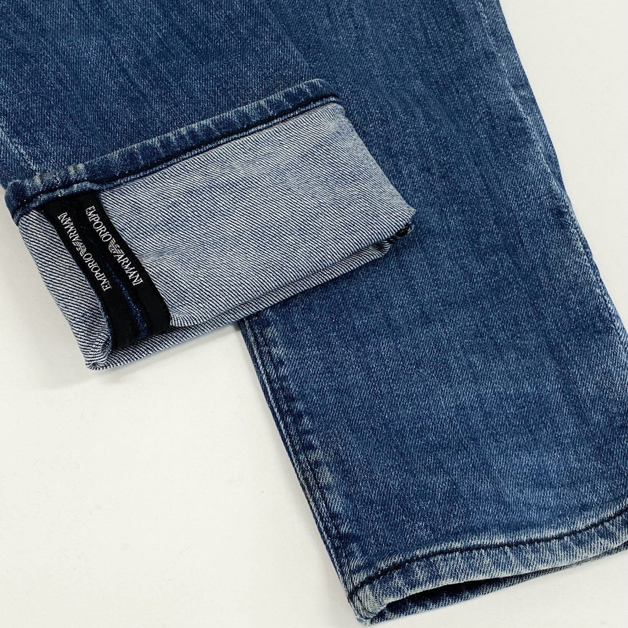 83i3 EMPORIO ARMANI エンポリオアルマーニ ダメージ加工 スキニーデニムパンツ ボトムス ジーンズ 31 インディゴブルー コットン メンズo07t