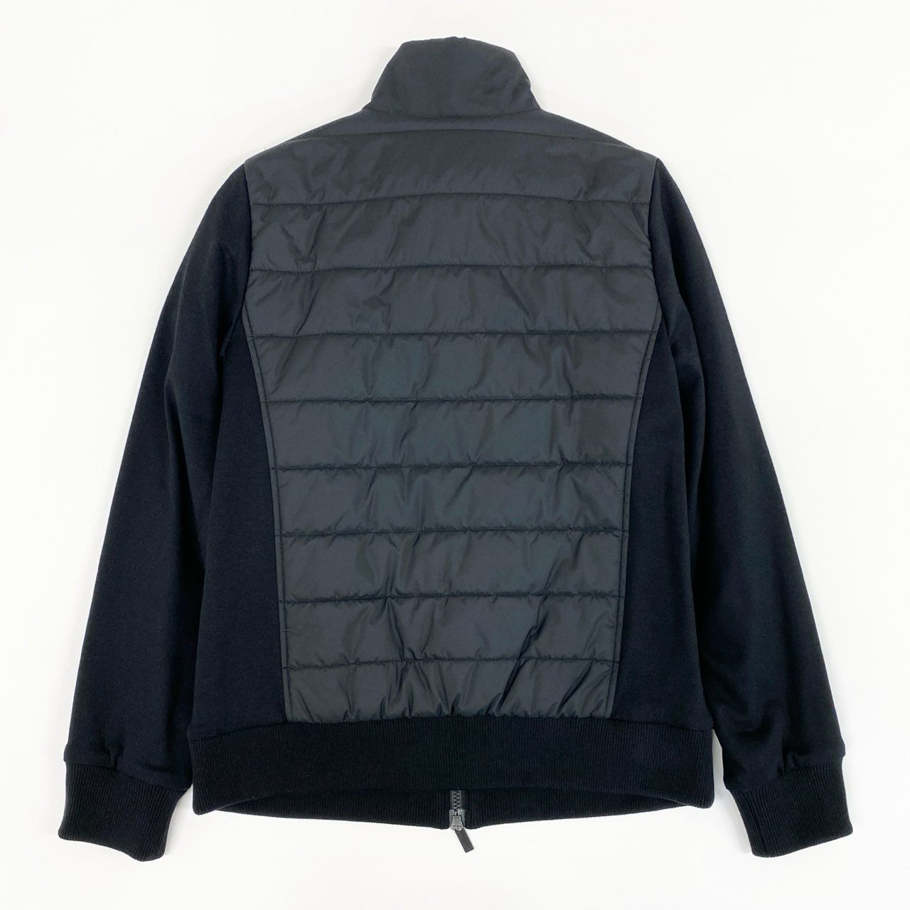 51f3 BURBERRY GOLF バーバリーゴルフ 中綿ジャケット ダブルジップアップ ブルゾン ホースロゴ 異素材切替 サイズ2 ブラック メンズ ゴルフウェア スポーツ メンズ