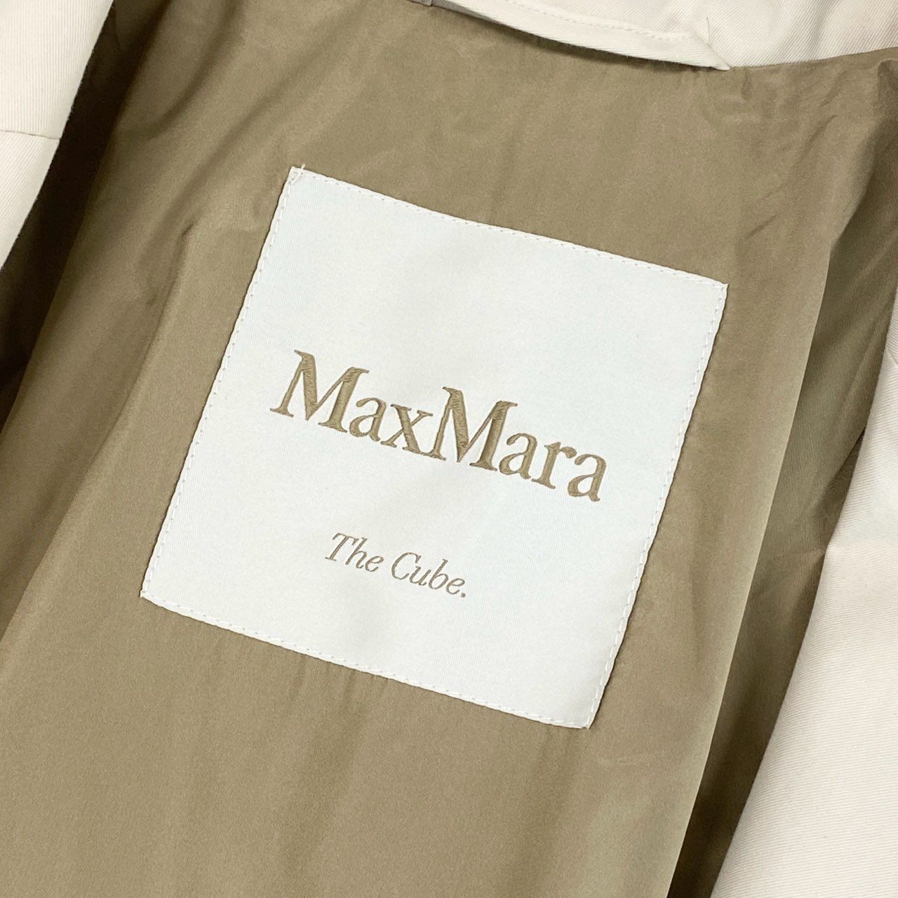 44c3 Max Mara マックスマーラ The Cube ザキューブ トレンチコート 36 ベージュ ベルト付 スプリングコート