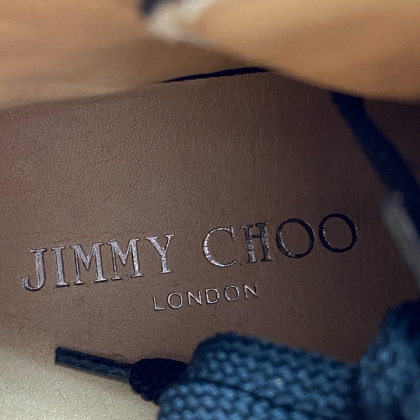 3e5 JIMMY CHOO ジミーチュウ ハラコ レオパード ハイカットスニーカー 35 1/2 ブラウン レザー シューズ イタリア製