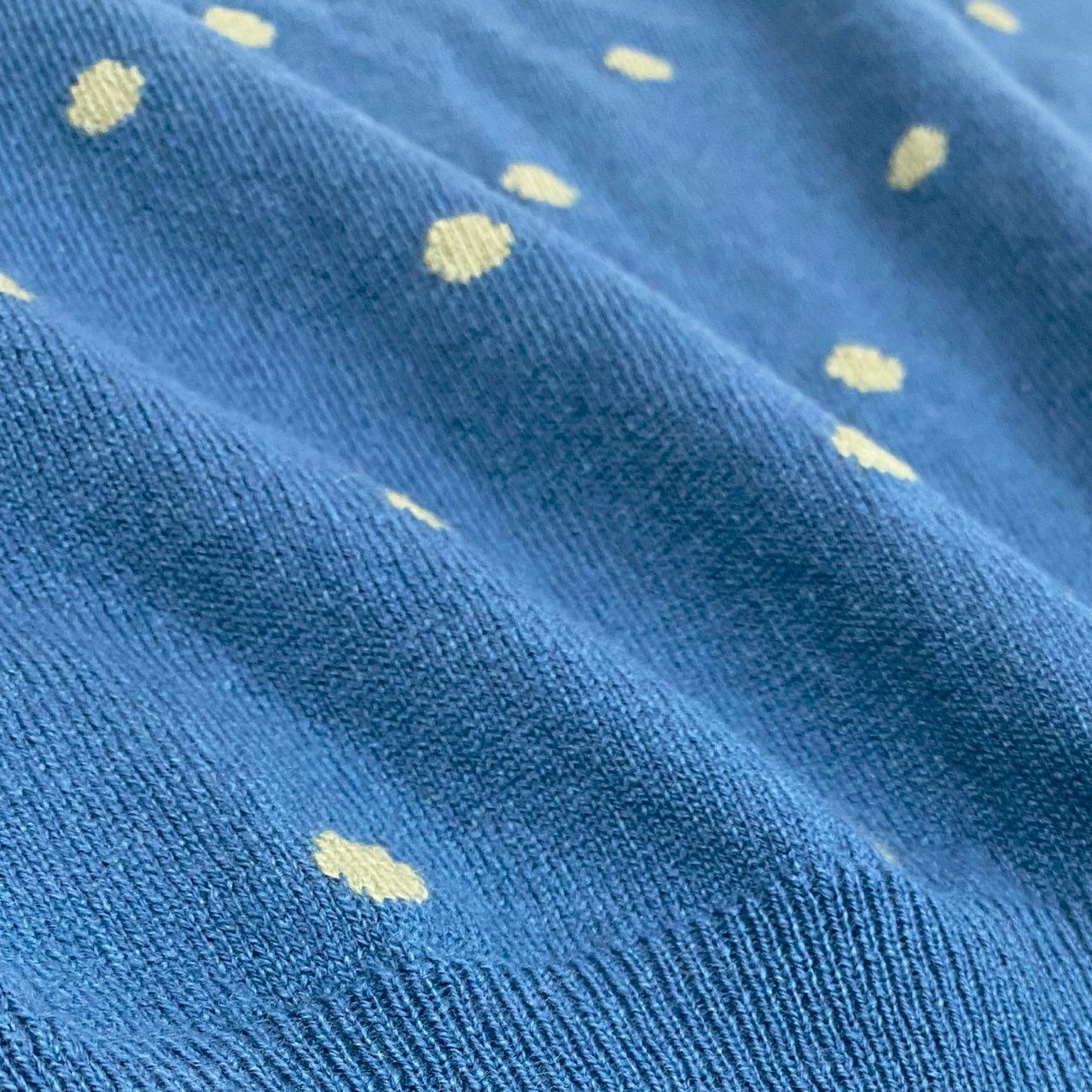 57a13 HERMES エルメス BRIDES DE GALA 半袖ニットセーター カシミヤブレンド ドット柄 イタリア製 レディース 女性用 3E2623D8 36 ブルー系o07t