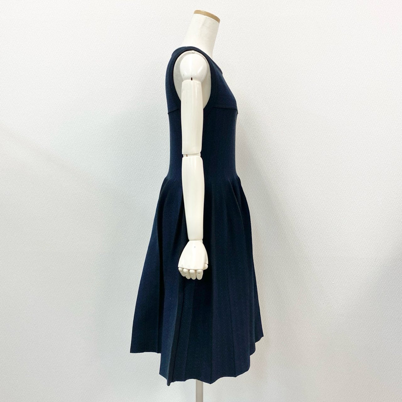 42a23 《美品》 FOXEY フォクシー CONCERTO コンチェルト ノースリーブワンピース 36832 40 ミッドナイトブルー ドレス 日本製 夏