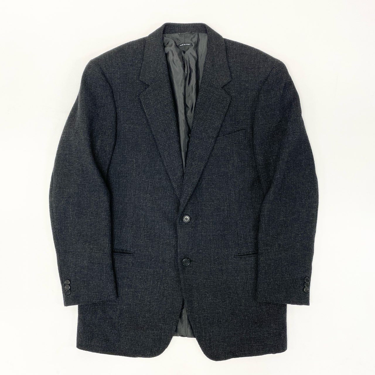 6k1 GIORGIO ARMANI ジョルジオアルマーニ BORGONUOVO21 テーラードジャケット ツイードジャケット シングル 2B 大きいサイズ 52 ダークグレー ウール100%o07t