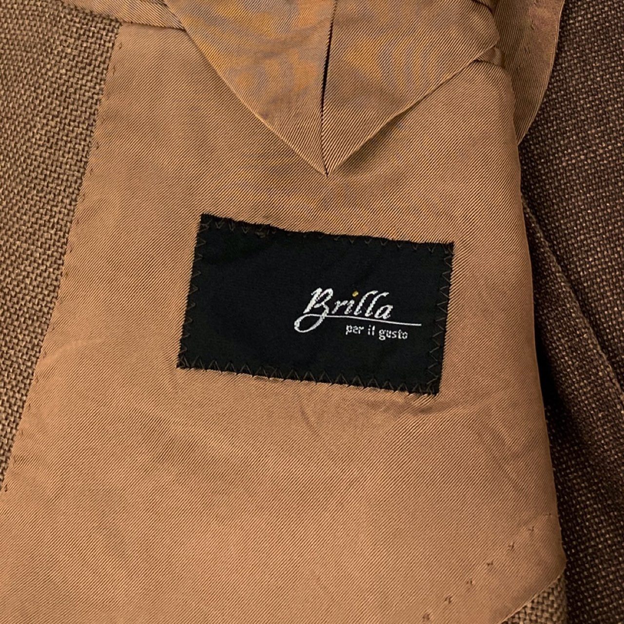72i3 Brilla per il gusto ブリッラ 日本製 BEAMS F 別注 ミックス ソリッド テーラードジャケット ブレザー ビームス 24-16-1656-015 44 ライトブラウン ウール シルク リネン メンズo07t