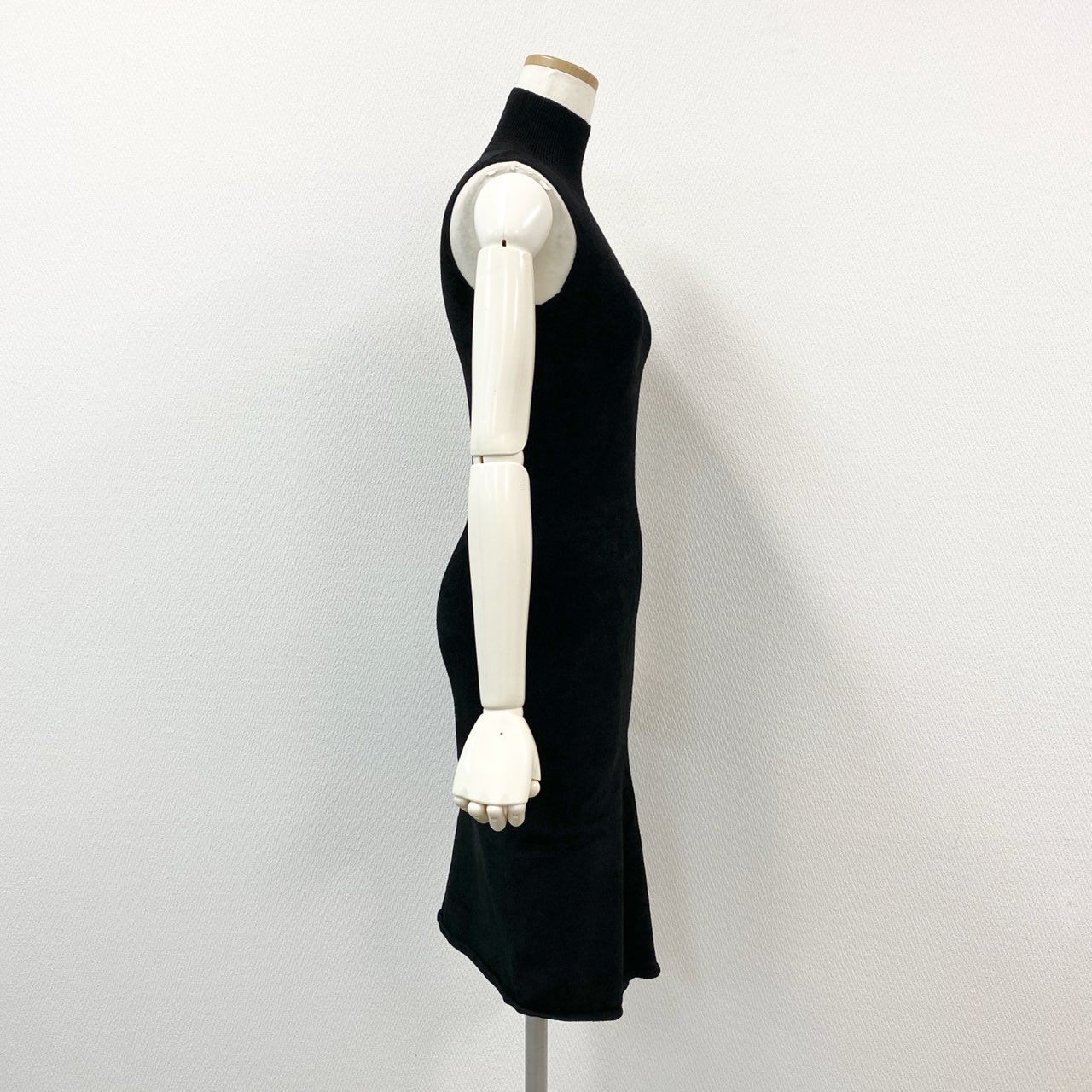42h22《極美品》Theory セオリー TNECK DRESS Tネックドレス マイクロベルベット ワンピース P ブラック レディース 女性用k02i