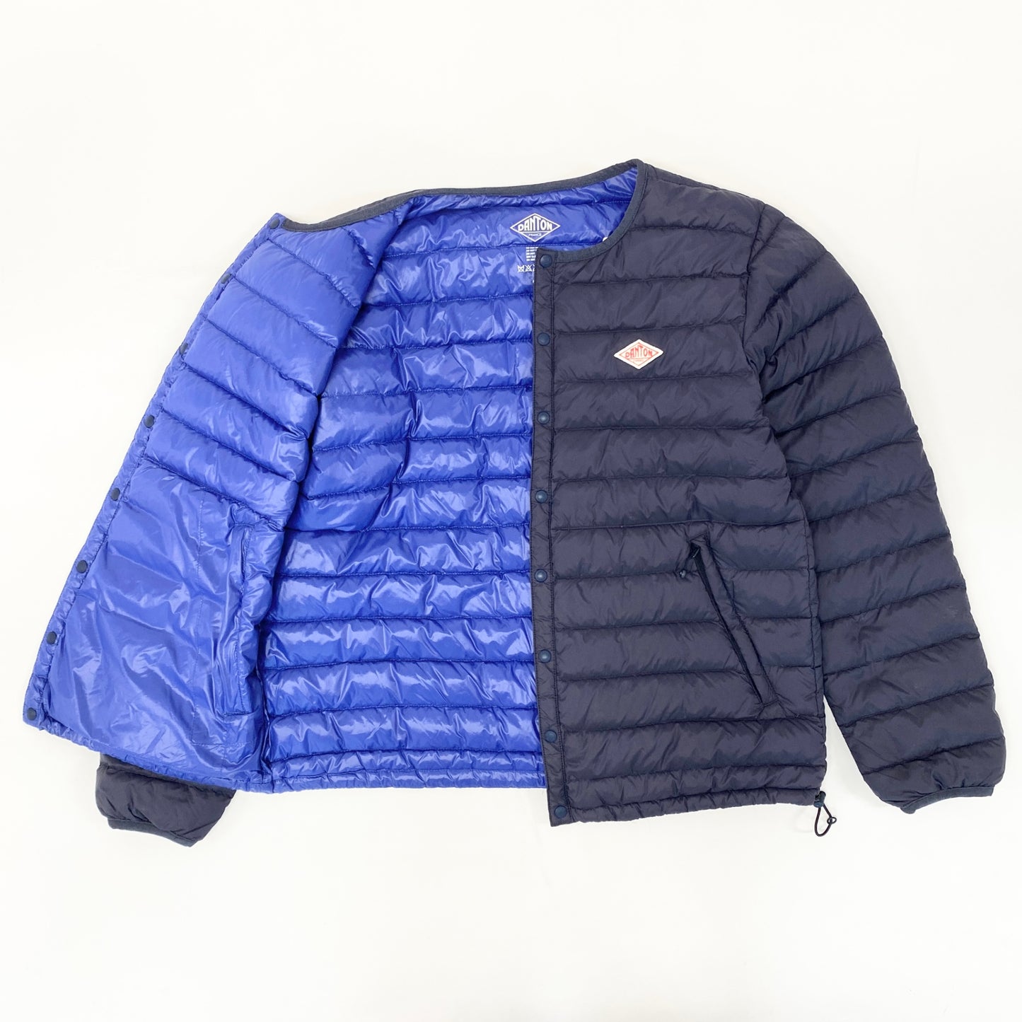 21i29 DANTON ダントン クルーネック インナーダウンジャケット アウター ジャケット JD-8751 42サイズ ネイビー メンズo07t