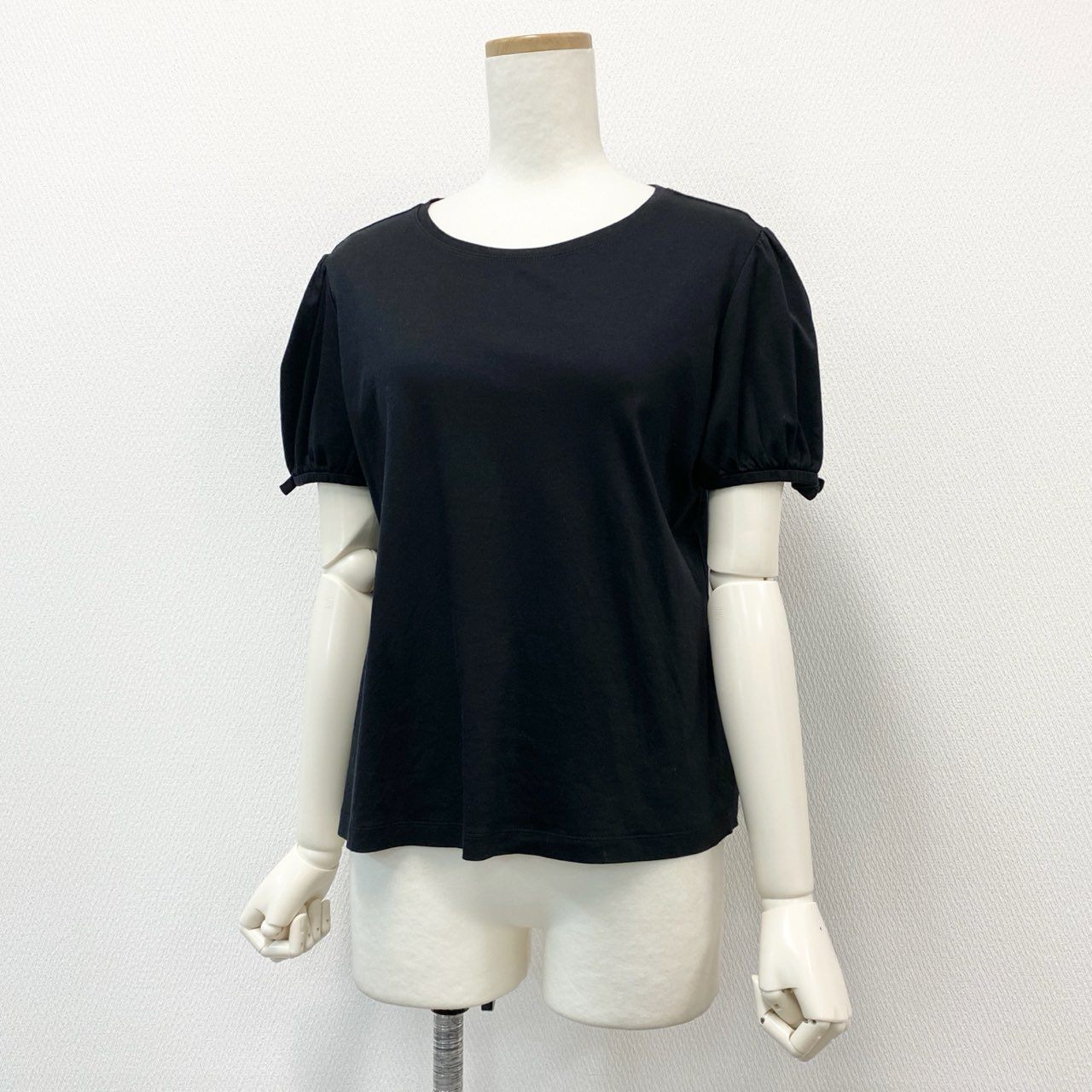 5c21 FOXEY NEW YORK フォクシーニューヨーク プチリュバンTシャツ 半袖Tシャツ 薄手カットソー トップス コットン混 袖リボン 40928 42 L ブラック