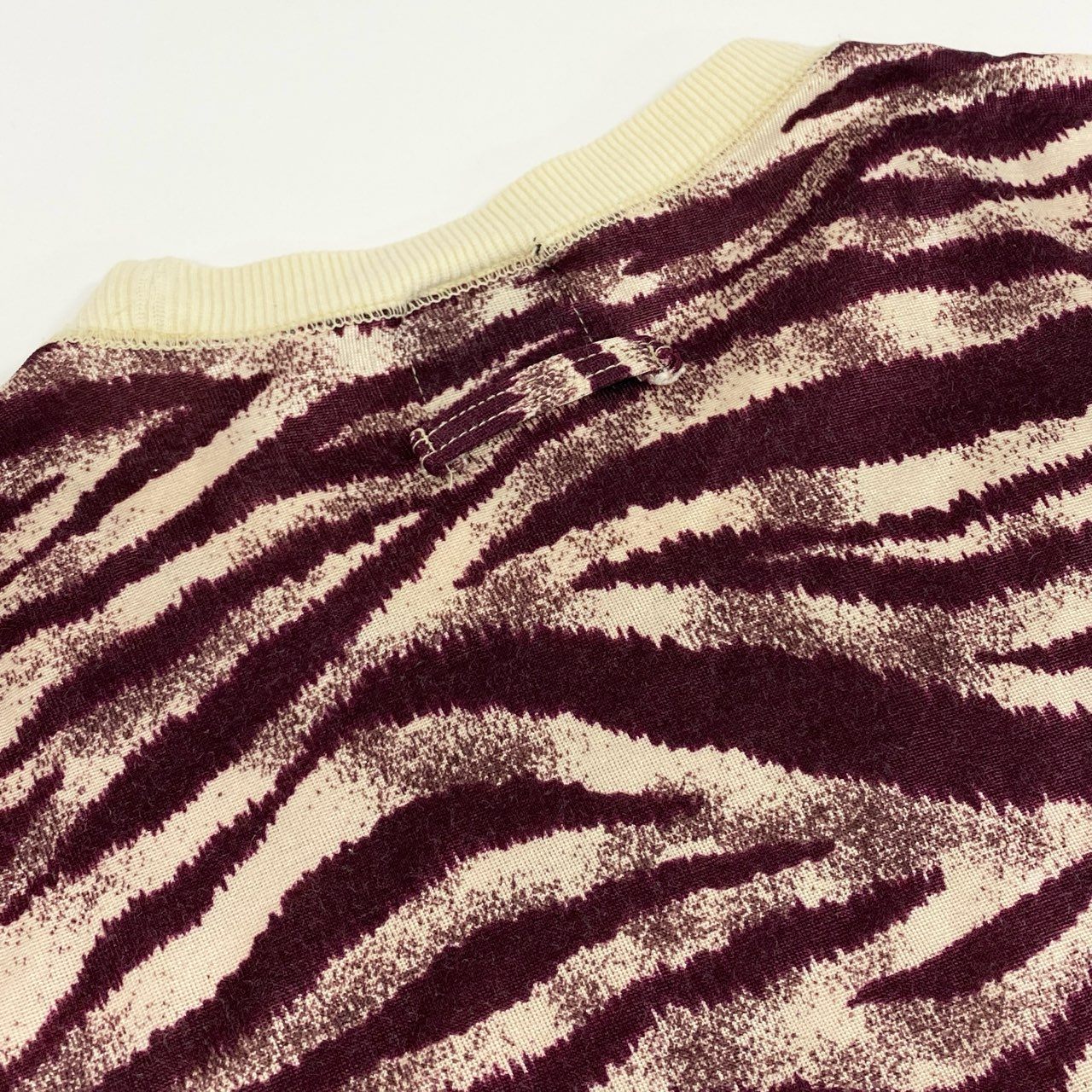 7f11 Jean Paul GAULTIER HOMME ジャンポールゴルチエオム 00s チビT ゼブラ カットソー MA ボルドー ミニTシャツ