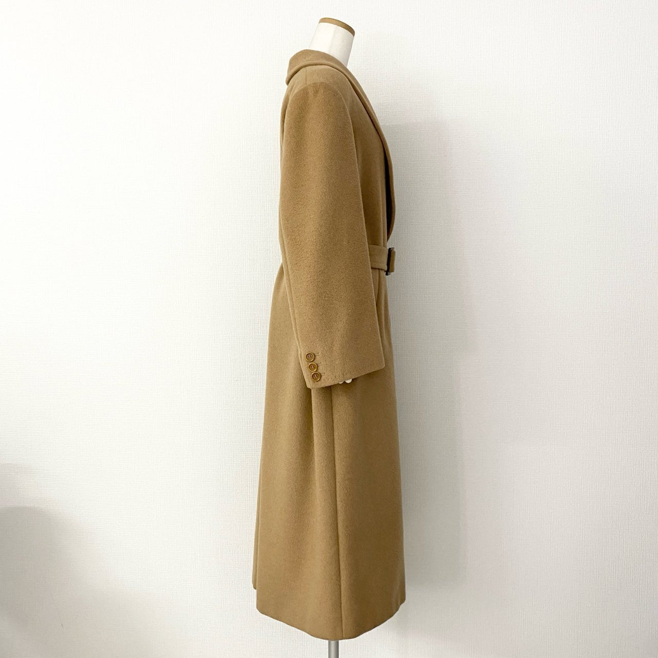 38g28 Max Mara マックスマーラ サイズ40 ベージュ キャメル100% キャメルコート ショールカラー ベルテッドコート レディース 女性用 コート