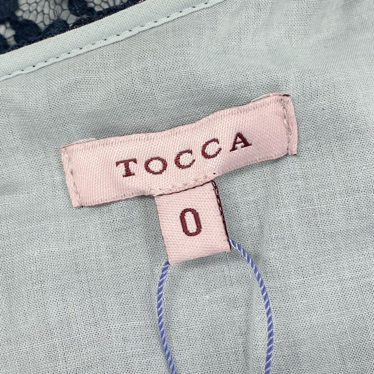 74c14 【新品保管品】 TOCCA トッカ 半袖ワンピース レース 花柄ワンピース オケージョンワンピース フレンチスリーブ 6646806 0 ネイビー