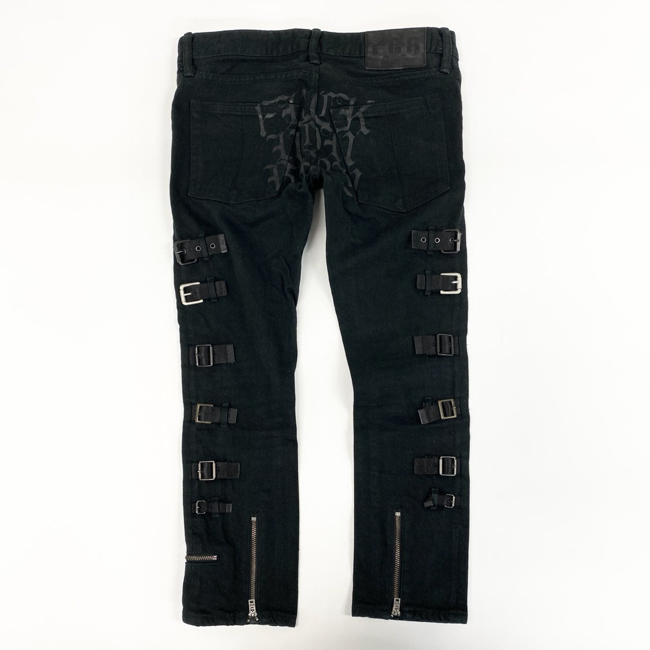 62g24 L.G.B. エルジービー ルグランブルー Y2K ボンテージパンツ パラシュートパンツ デニム サイズ25 ブラック_