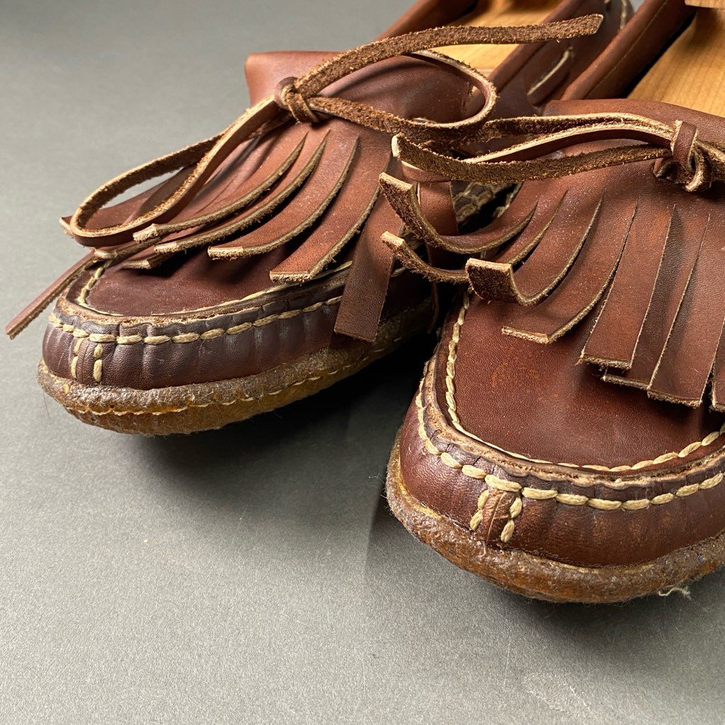 1f2 GGDB GOLDEN GOOSE ゴールデングース モカシンシューズ 42 ブラウン レザー フリンジ ローファー