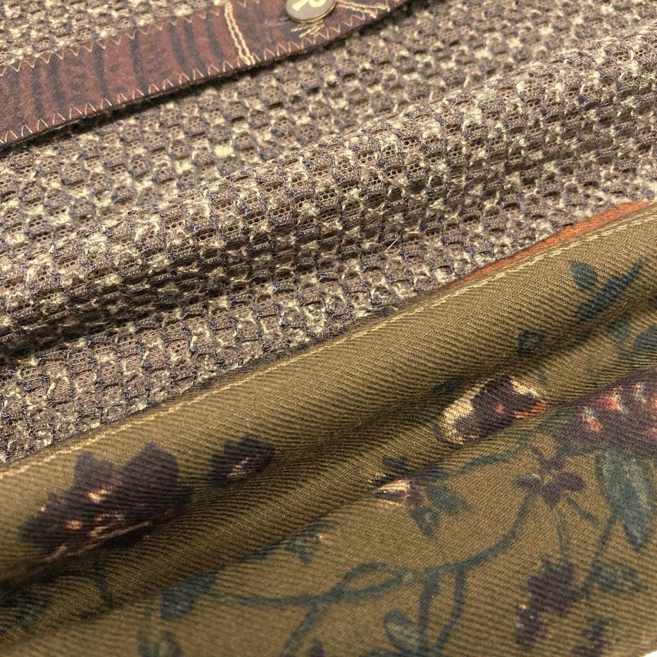 11k28《美品》 import rossa インポートロッサ セットアップ 花柄 ジャケット スカート 42 ブラウン レディースu02t