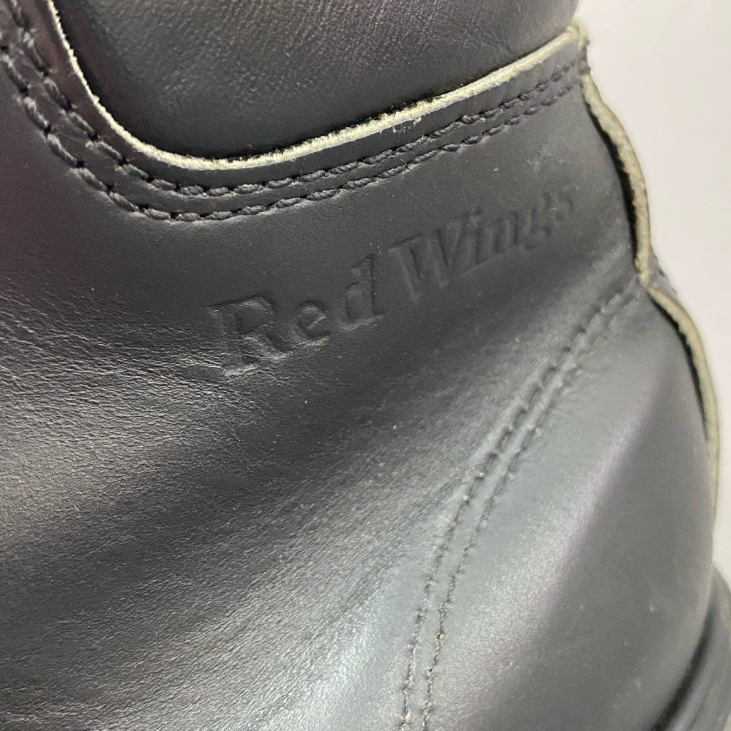 6f7 【USA製】 RED WING レッドウィング 8133 羽根タグ ワークブーツ レースアップブーツ サイズ10E ブラック レザー メンズ 男性用 アメカジ