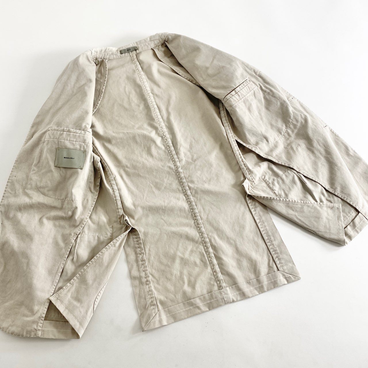 27h7 イタリア製 BOGLIOLI ボリオリ COAT テーラードジャケット コットンジャケット R3302G サイズ42 ベージュ コットン100% メンズ