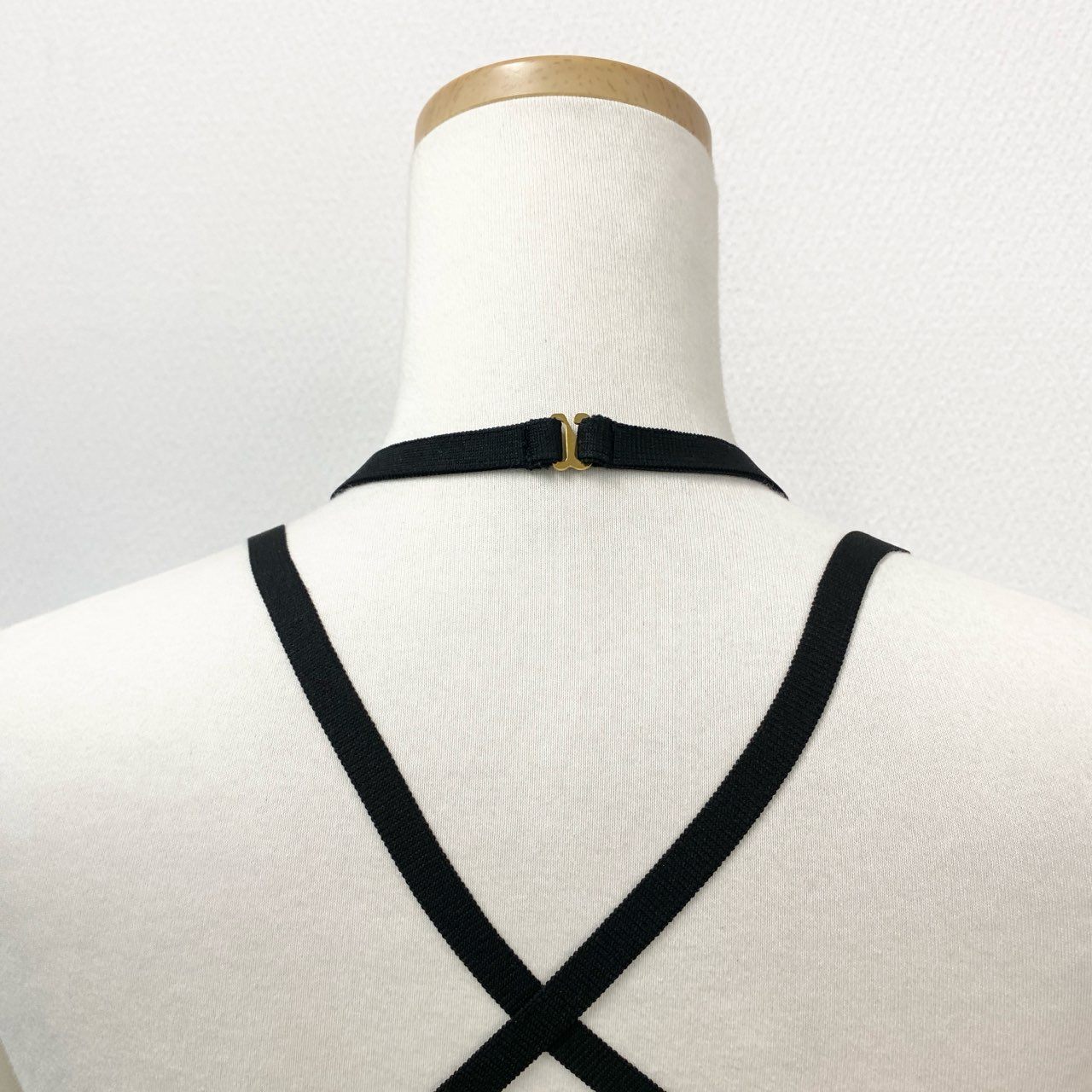 41h24《美品》 FUMIE TANAKA フミエタナカ cross bustier ビスチェ トップス 24ss FREE ブラック アイボリー レディースu02t