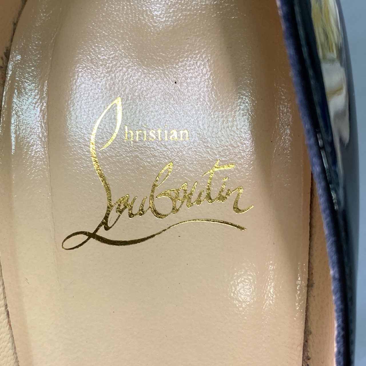 1e16 《美品》 Christian Louboutin クリスチャンルブタン BIANCA 140 ビアンカ エナメルヒールパンプス 38 ブラック パテントレザー シューズ 箱 保存袋付き