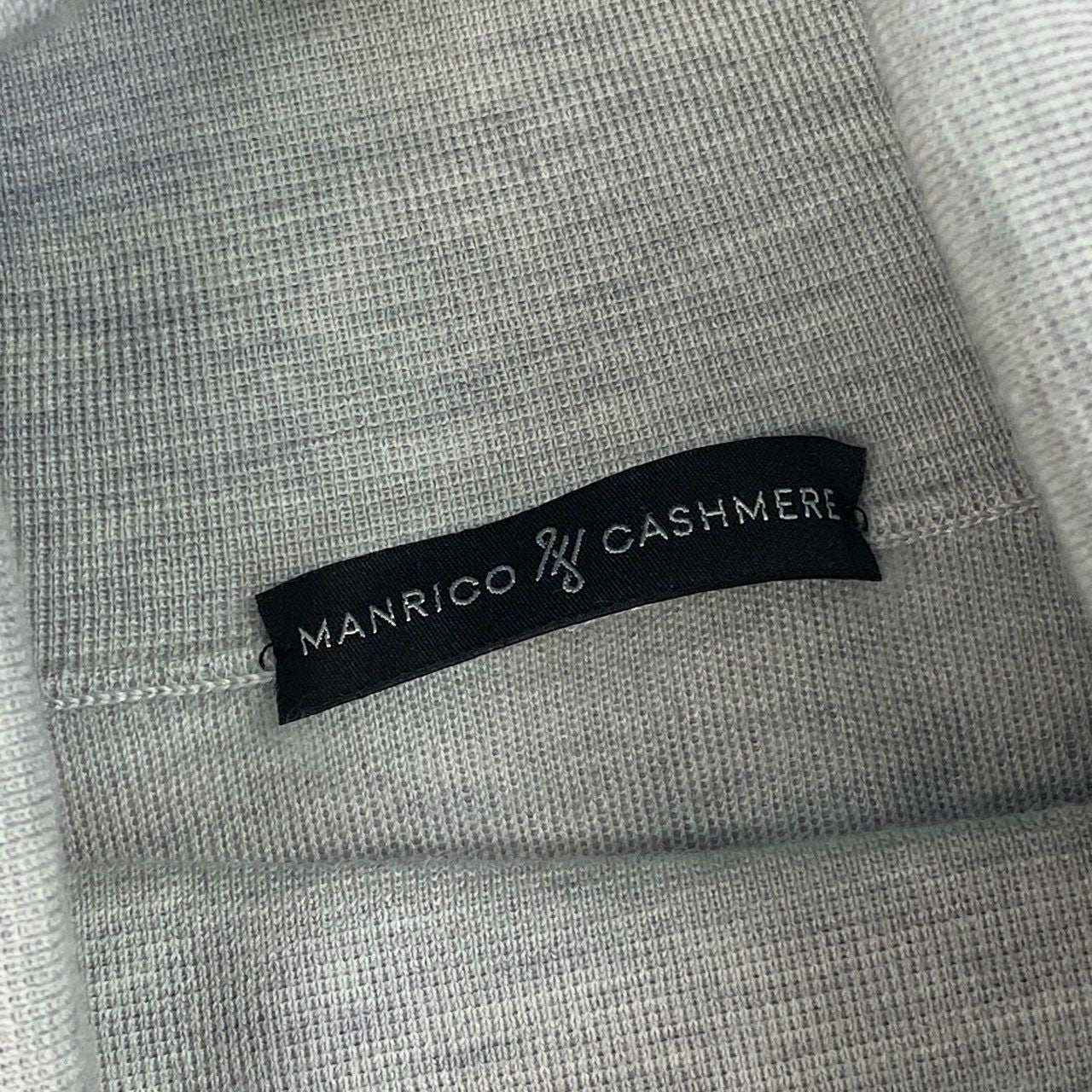 54g10 MANRICO CASHMERE マンリコ カシミヤ タートルネックニットセーター カシミヤセーター サイズ4 ライトグレー カシミヤ