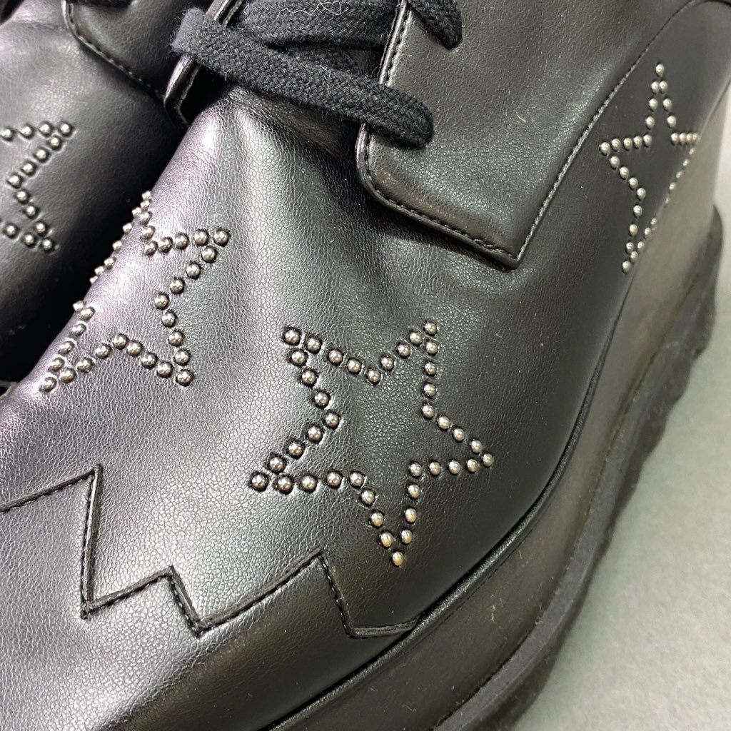 5e10 STELLA McCARTNEY ステラマッカートニー ELYSE エリスシューズ プラットフォーム 厚底シューズ スタースタッズ サイズ38 ブラック レザー レディース