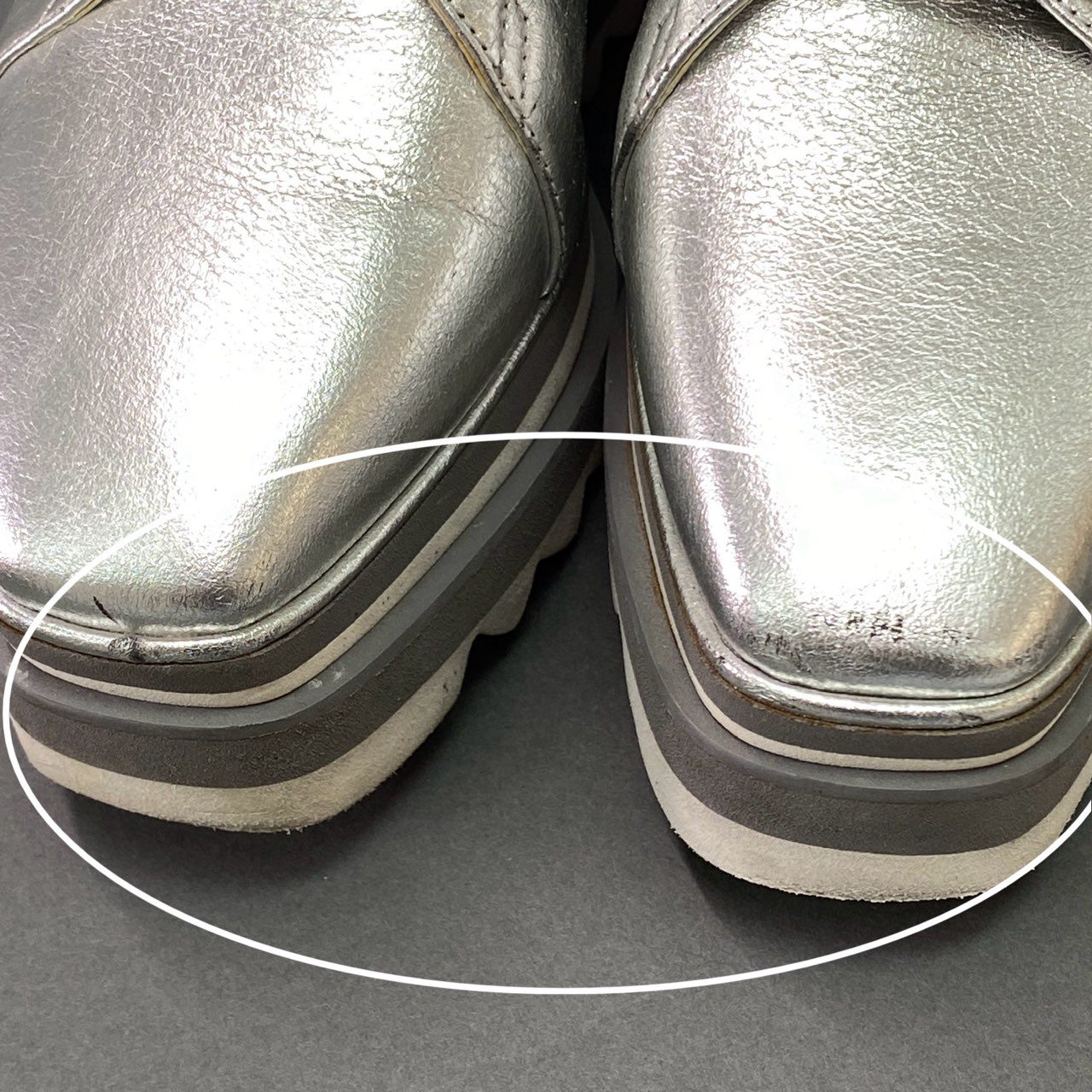3l19 STELLA McCARTNEY ステラマッカートニー SNEAK ELYSE スニークエリス 厚底 スニーカー 38 シルバー イタリア製 シューズ