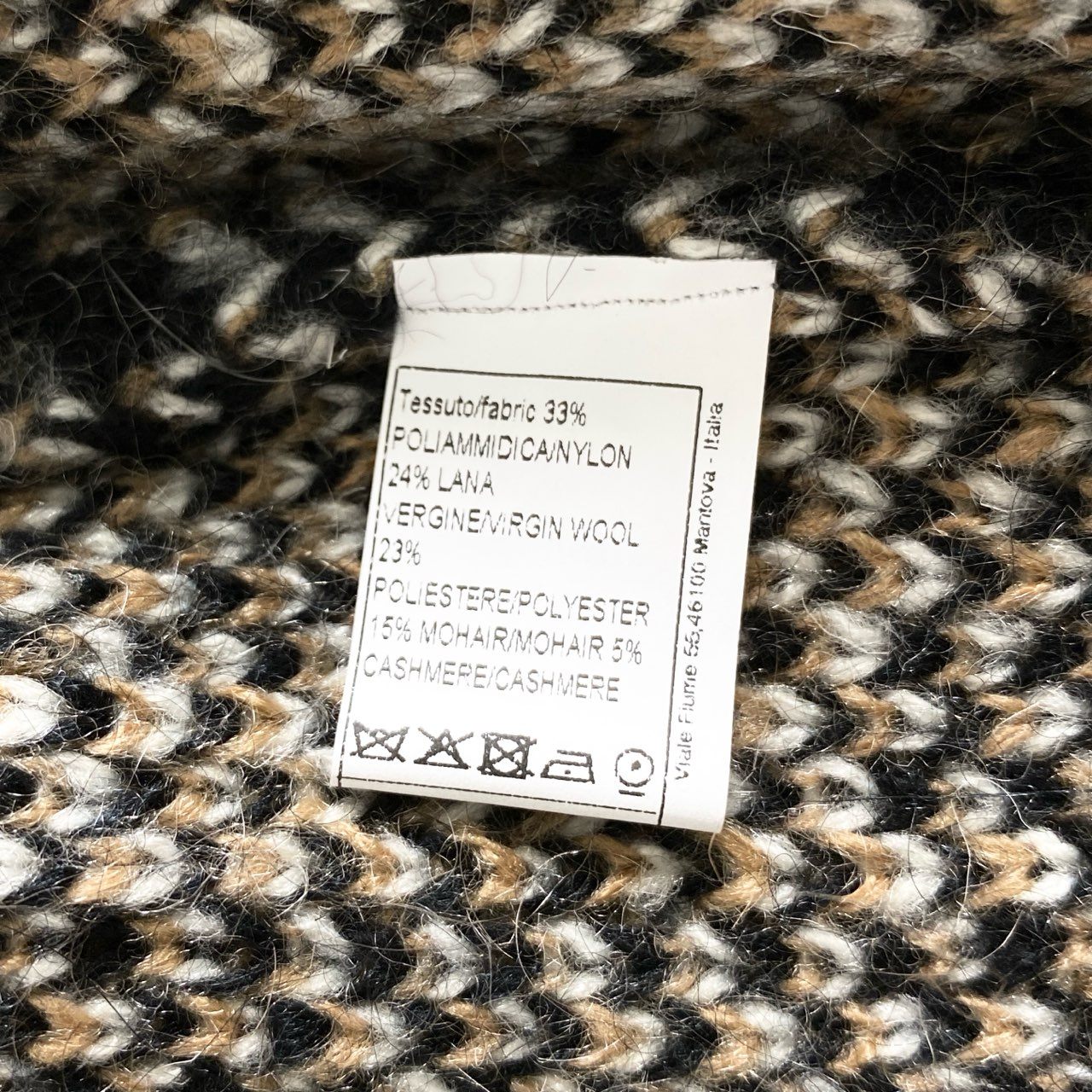 80h12 Gabriele Pasini ガブリエレパジーニ イタリア製 ショールカラー ニット カーディガン ローゲージ 総柄 長袖 ロングスリーブ マルチカラー カシミヤ混