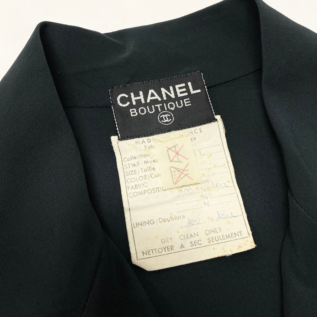 C CHANEL シャネル ヴィンテージ 1989P シルクドレスワンピース ダブルボタン 金ボタン 36サイズ ブラック系 シルク100% レディース 女性用nu1