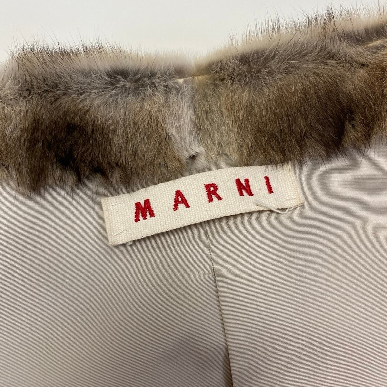 H Ef9 【美品】MARNI 毛皮コート ファーコート 40サイズ ブラウン リングテイル レディース 女性用u02t