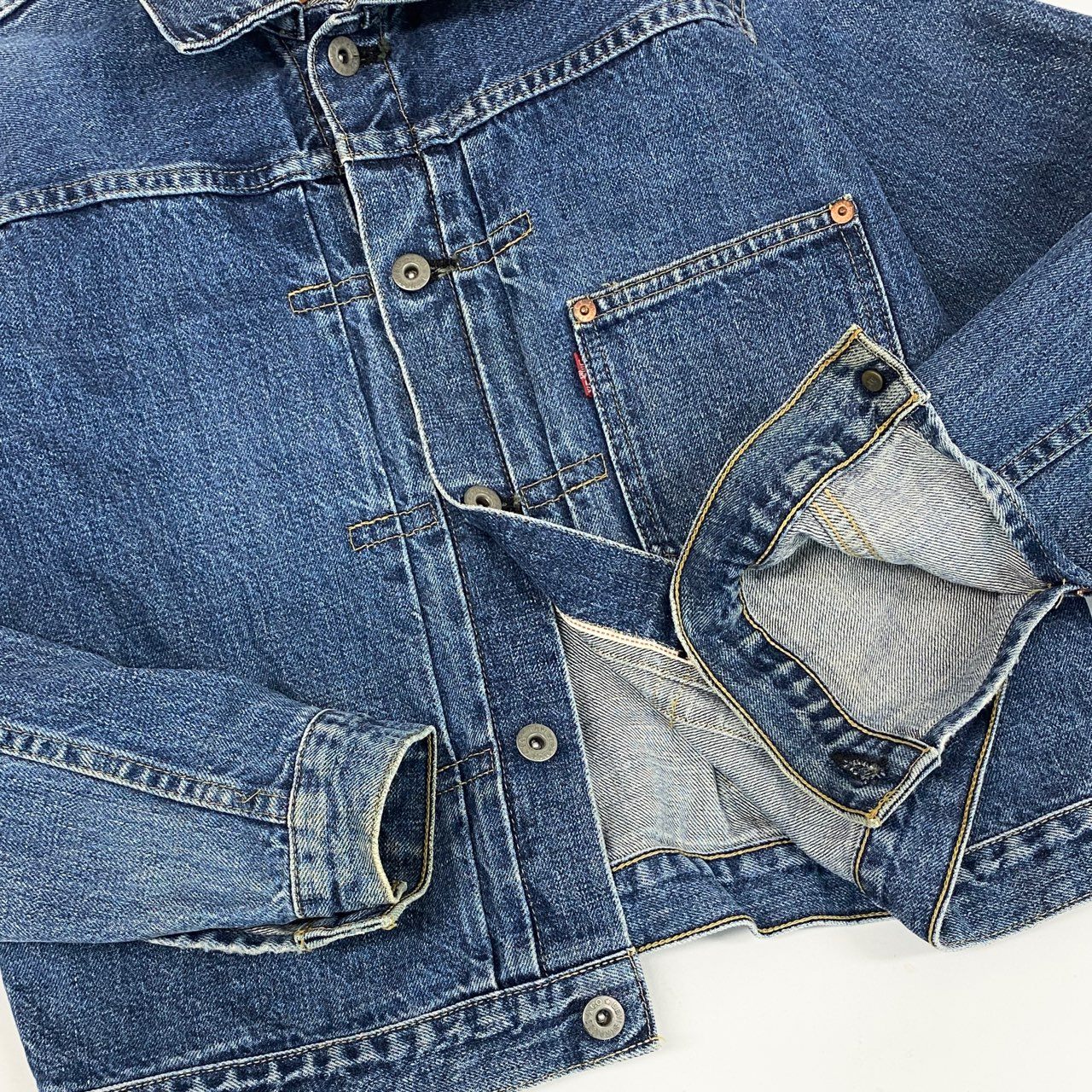 12b19 Levis リーバイス 94年製 1st デニムジャケット ジージャン ウィンテージ 日本製 71560 38 インディゴブルー 綿100