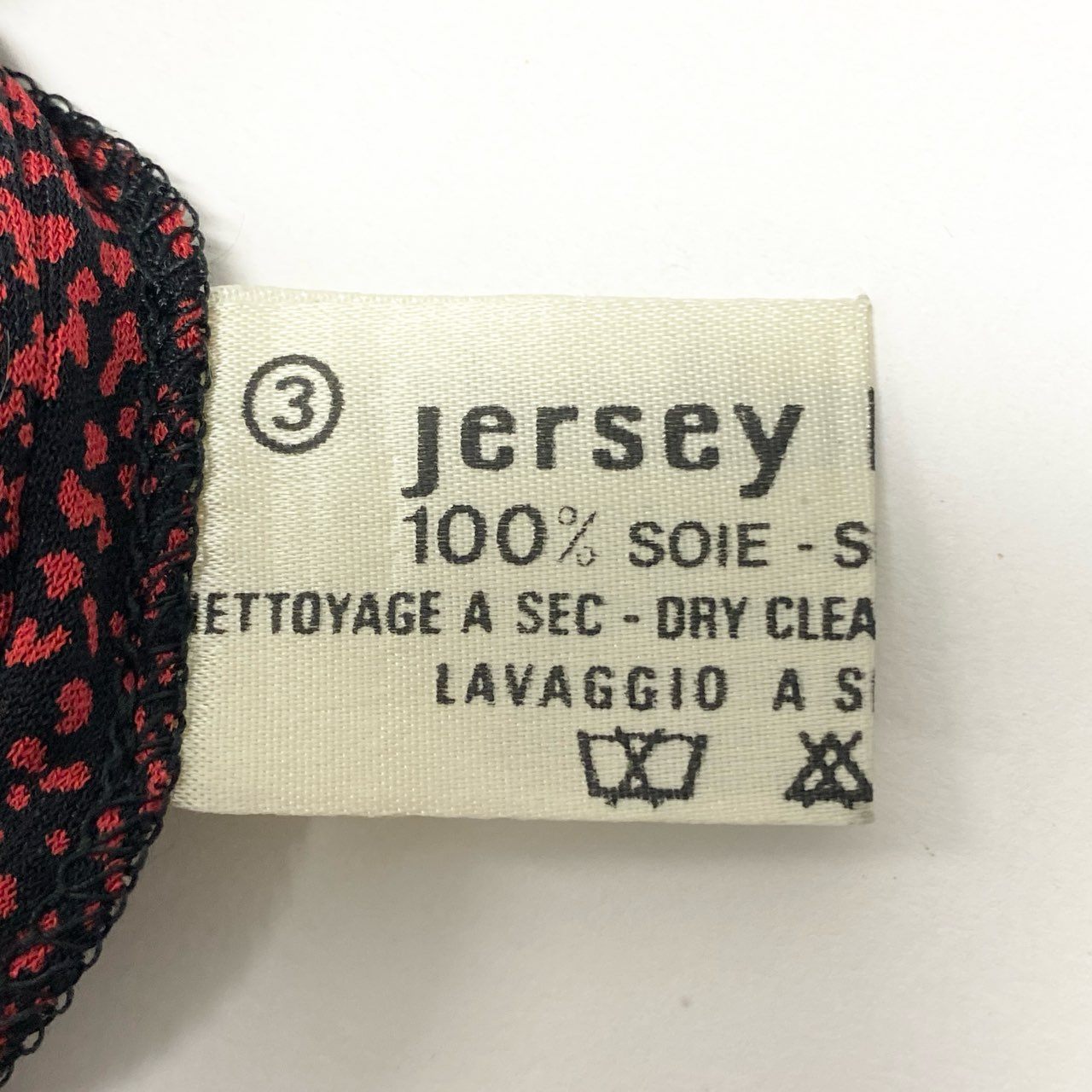 64b7 LEONARD レオナール 長袖ワンピース 総柄 開襟 ウエストマーク 3 レッド シルク100% レディース 女性用u02t