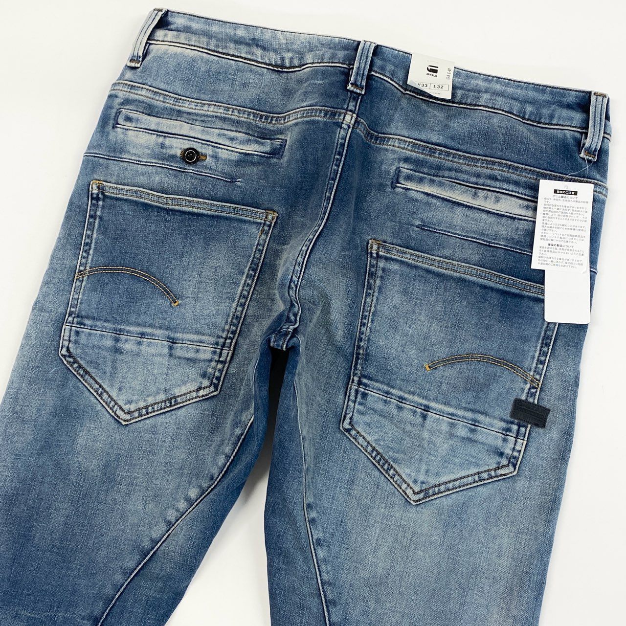 3g2 《未使用》 G-STAR RAW ジースターロウ 3D SLIM デニムパンツ ジーパン 立体裁断 ボトムス USED加工 D-STAQ 3D SLIM サイズW33 L32 ブルー メンズ 紳士服