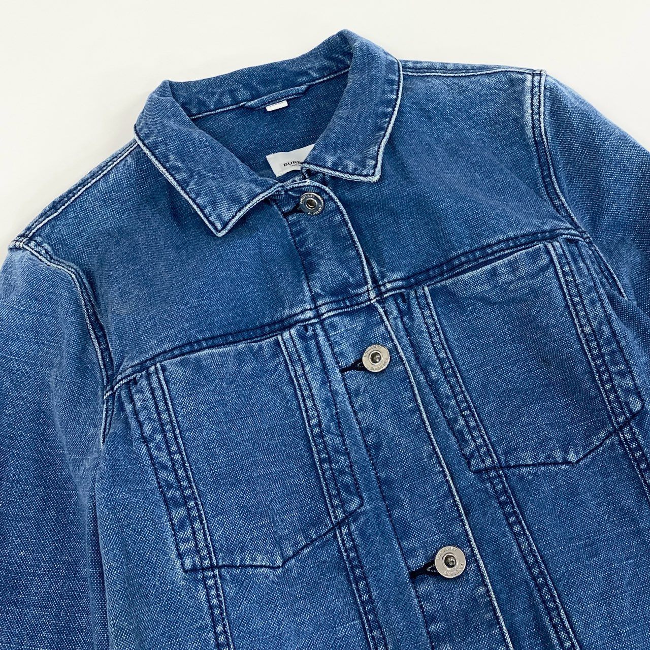 55f5 BURBERRY バーバリー デニムジャケット Gジャン 袖プリント アウター キッズ 子供服 レディース 8015231 14Y/164cm インディゴブルー