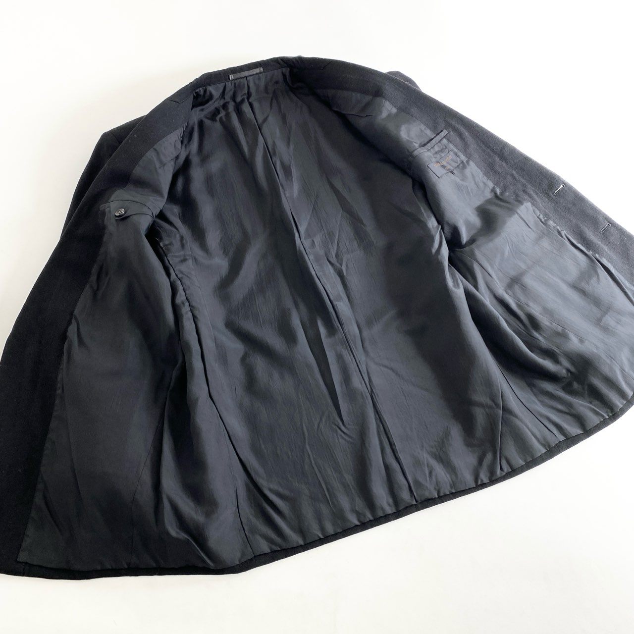 31h30 90s COMME des GARCONS HOMME コムデギャルソンオム 縮絨ウール テーラードジャケット ブレザー ストライプ HJ-05021L L ブラック ウール100% AD1992 メンズ