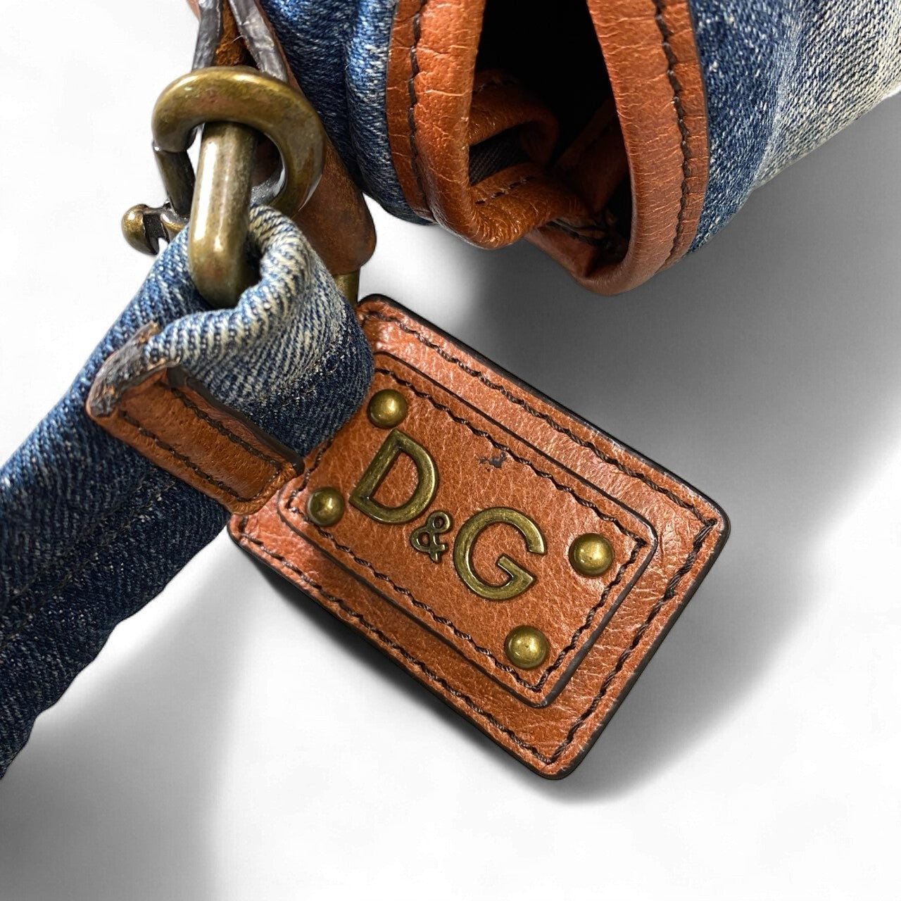 ak18 D&G DOLCE&GABBANA ドルチェ&ガッバーナ 00’s Vintage doubleflap denim Shoulderbag メンズ ショルダーバッグk02i