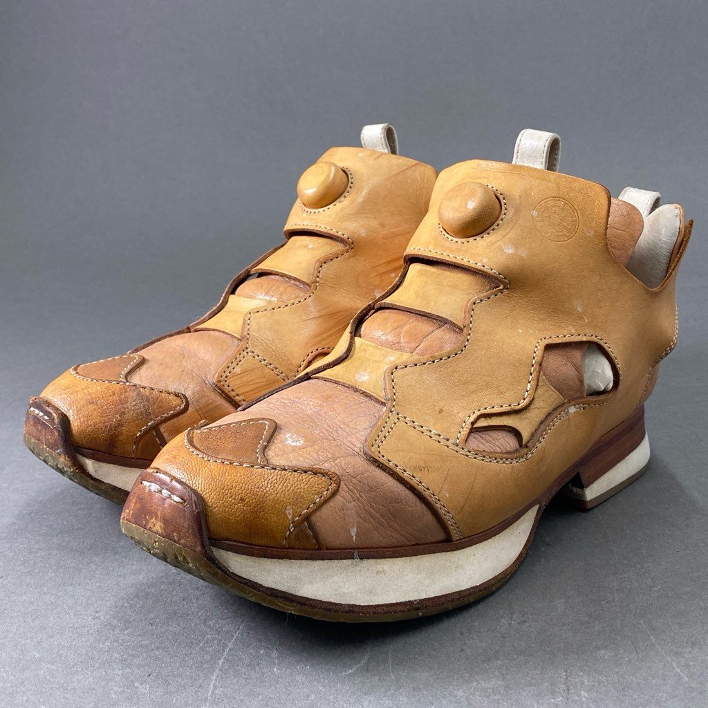7f7 Hender Scheme エンダースキーマ Reebok Insta Pump Fury オマージュ ポンプフューリー ヌメ革 レザー ローカットスニーカー ベージュ レザー