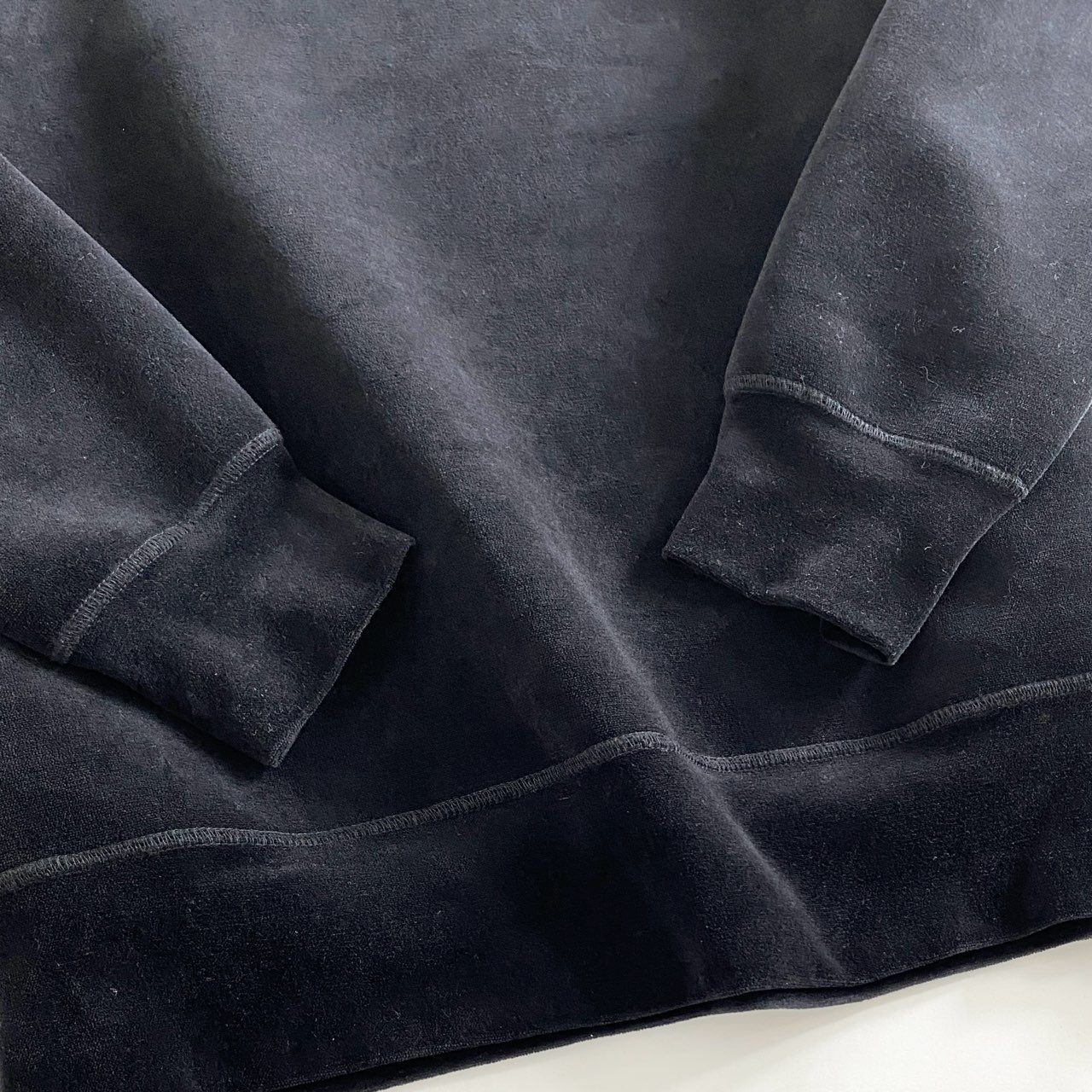 54e14 JUNYA WATANABE COMME des GARCONS ジュンヤワタナベ コムデギャルソン ベロア生地 スウェット トレーナー AD2022 サイズS ブラック 秋冬