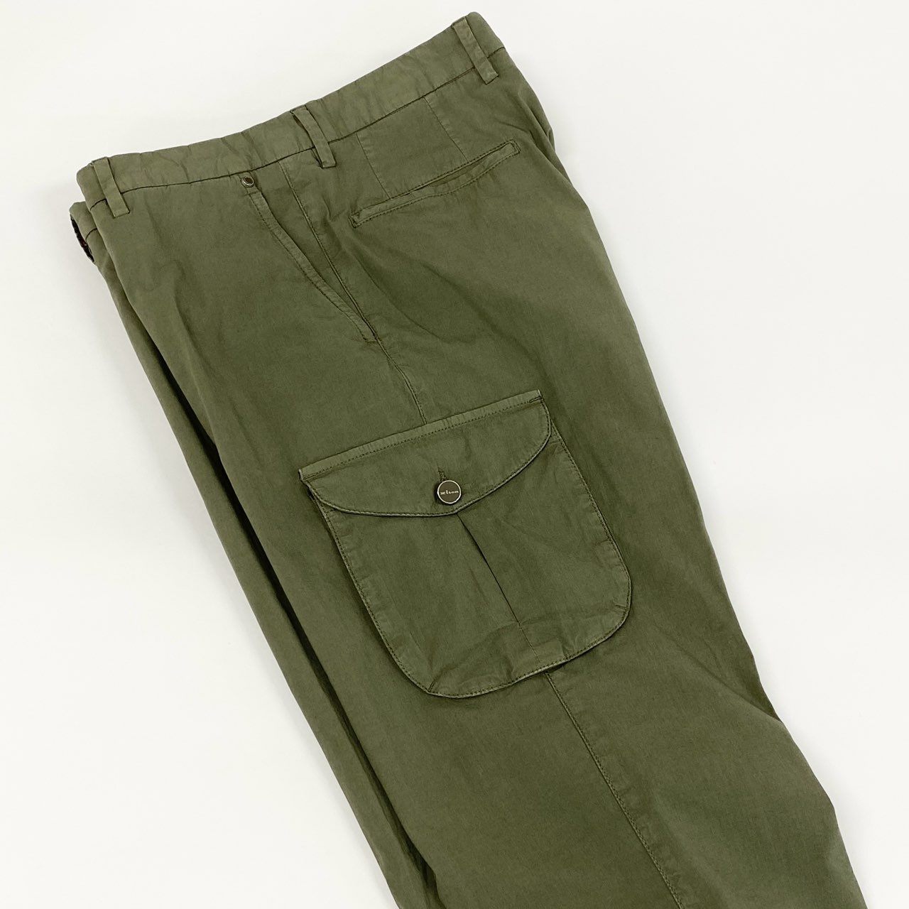 22f13 《美品》 Kiton NAPOLI キートン キトン カーゴパンツ ボトムス サイズ32 カーキ コットン ポリウレタン メンズ 紳士服 イタリア製