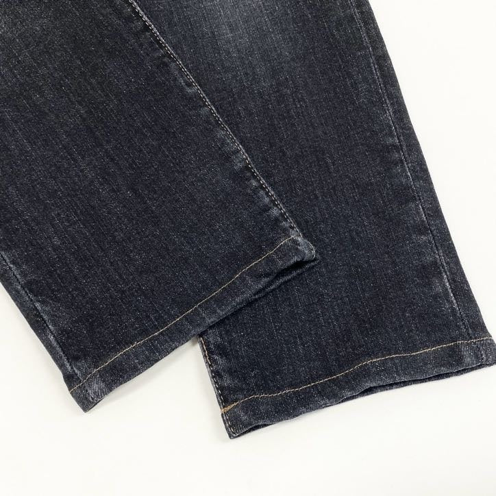 79g24 BRUNELLO CUCINELLI ブルネロクチネリ ビーズデザイン デニムパンツ ボトムス ジーンズ イタリア製 42 インディゴブルー コットン レディース_