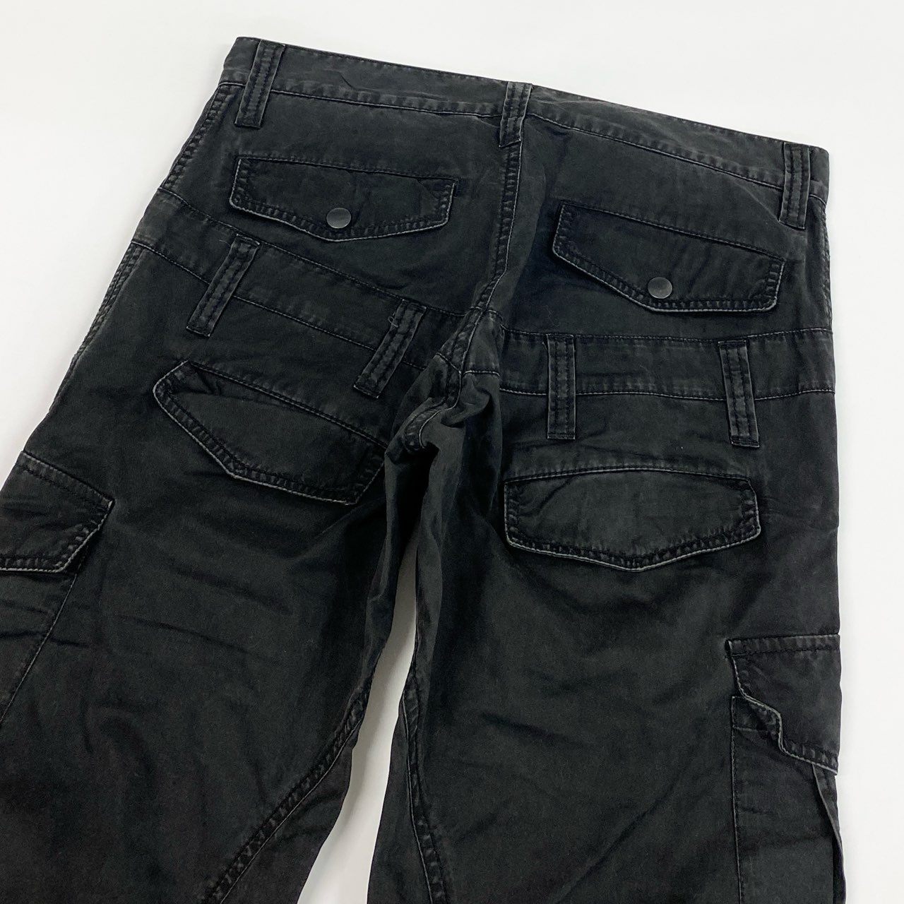32j3 TETE HOMME テットオム Y2K ボンテージパンツ カーゴパンツ セミブーツカット ボトム 1717306-1 Mサイズ ブラック メンズo07t