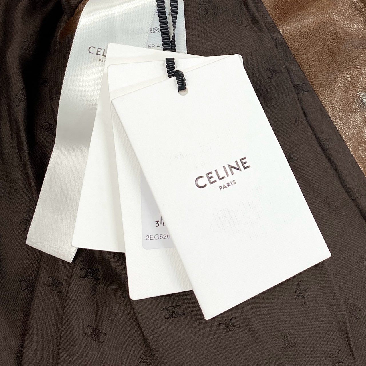 14h29 《未使用保管品》CELINE セリーヌ ワックスウエスタンブルゾン ラムスキン レザージャケット 23AW 2EG62602V 46サイズ ブラウン メンズ 男性用k02i