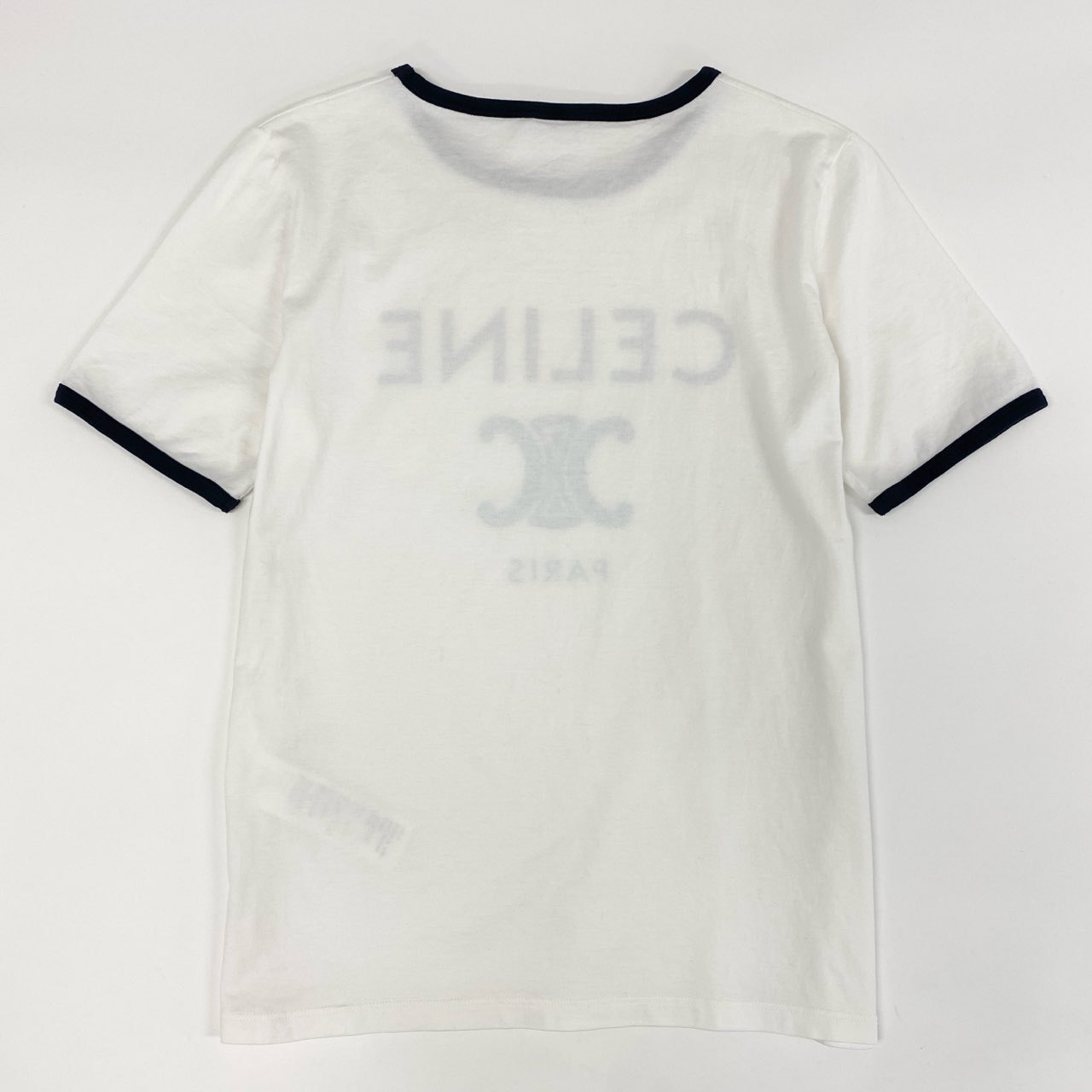 4c28 CELINE セリーヌ 半袖Tシャツ カットソー トリオンフ クラシック ブランドロゴプリントTシャツ コットン 2X872671Q M ホワイト 綿100%