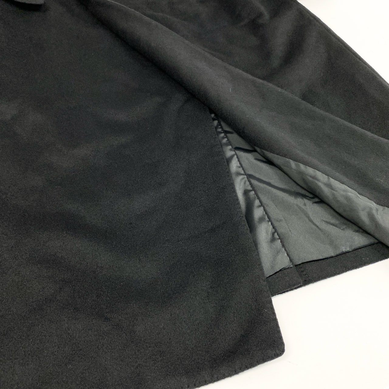 59h28 LANVIN ランバン 総カシミヤ カシミヤ100 ダウブルプレスト ロングコート チェスターコート ピークドラペル 50 ブラック カシミア メンズo07t