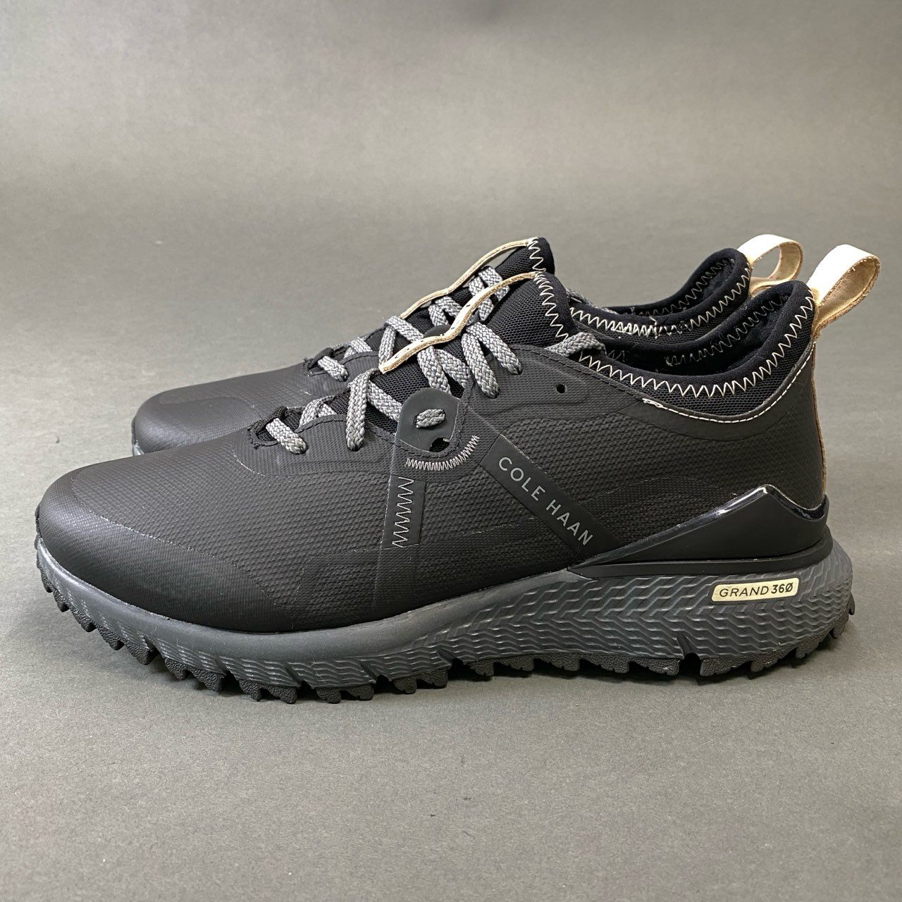 1g31 《美品》 COLE HAAN コールハーン GOLF GRAND360 グラウンド ゴルフ スニーカー 9M ブラック シューズ 紳士靴t18r