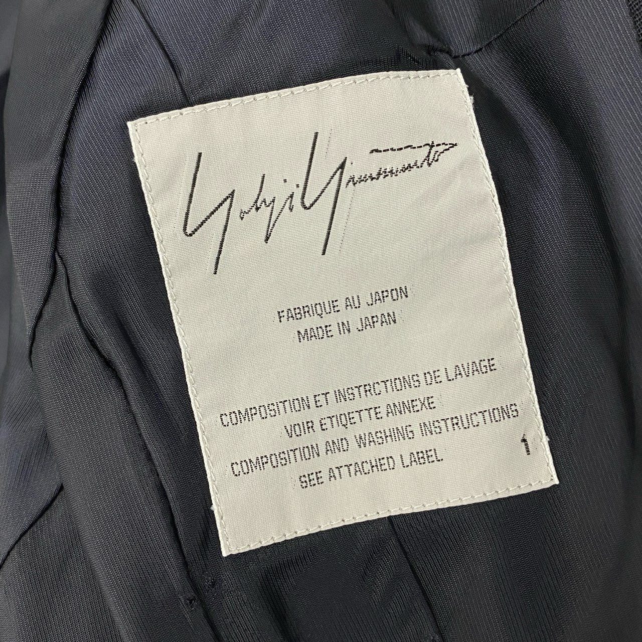 20k19 YOHJI YAMAMOTO ヨウジヤマモト 多ボタン ボタンフライ ノーカラージャケットノーカラーコート サイズ1 ネイビー レディース 女性用 オールドヨウジ