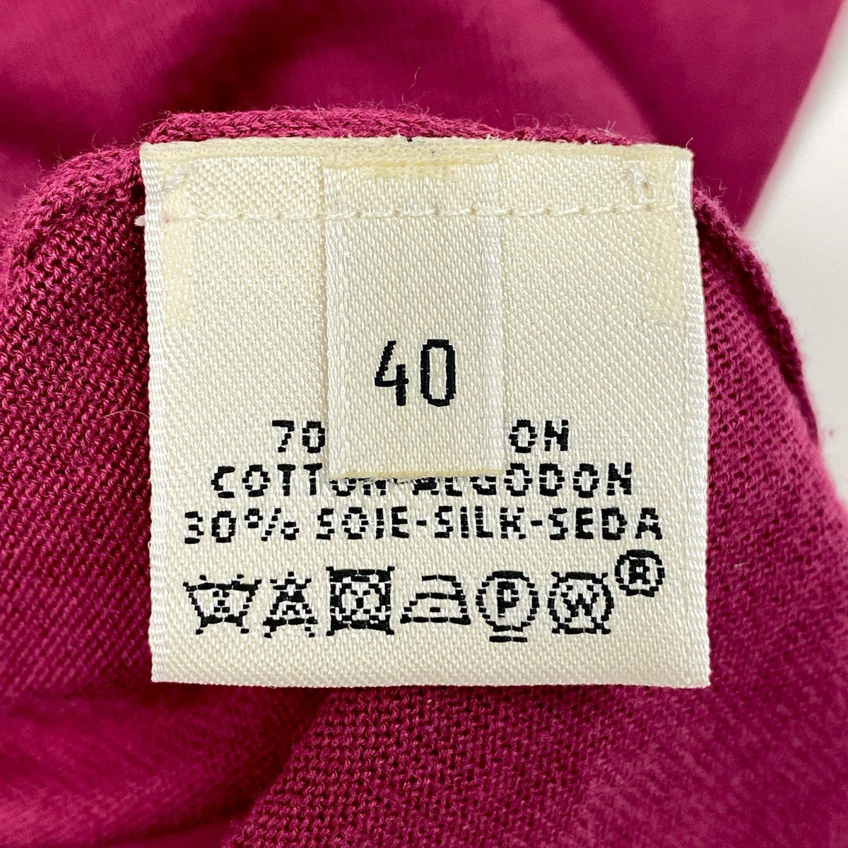 56d13 Hermès エルメス フロントロゴ ニットセーター ロングスリーブ Hロゴ Vネックセーター サイズ40 ピンク系 コットンシルク レディース 女性用u02t