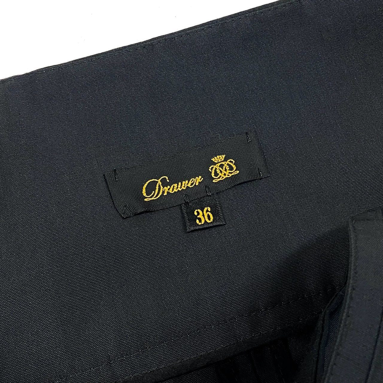 63i12 Drawer ドゥロワー コットンシルクストラップスカート 22AW フレアスカート プリーツ レディース 女性用 6524-299-1700 36 ブラック コットン シルクu02t