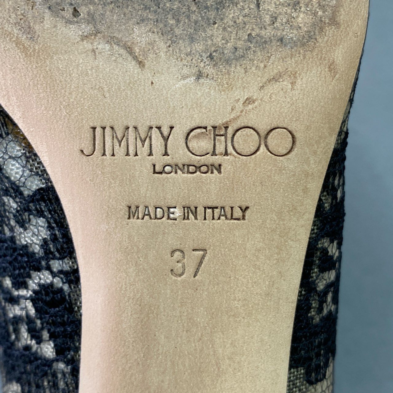 9f8 《美品》定価¥102.300 JIMMY CHOO ジミーチュウ ROMY 40 ロミー フラワーレース パンプス 37 ブラック シューズ 箱付き
