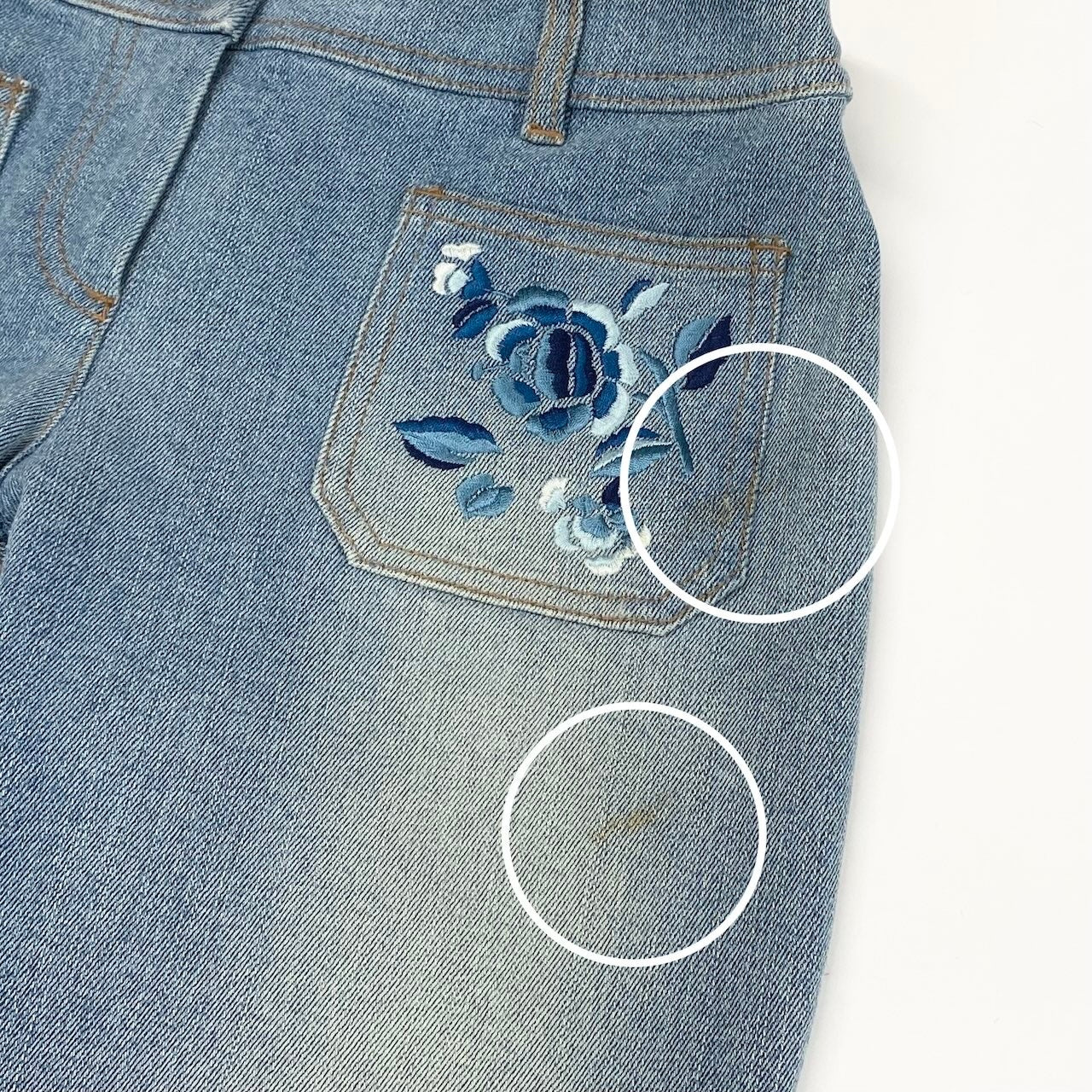Ic24 Christian Dior クリスチャンディオール ガリアーノ期 フラワー刺繍 デニムセットアップ by Galliano Flour Embroidery Denim Setup サイズ40 / 34 インディゴブルーt18r