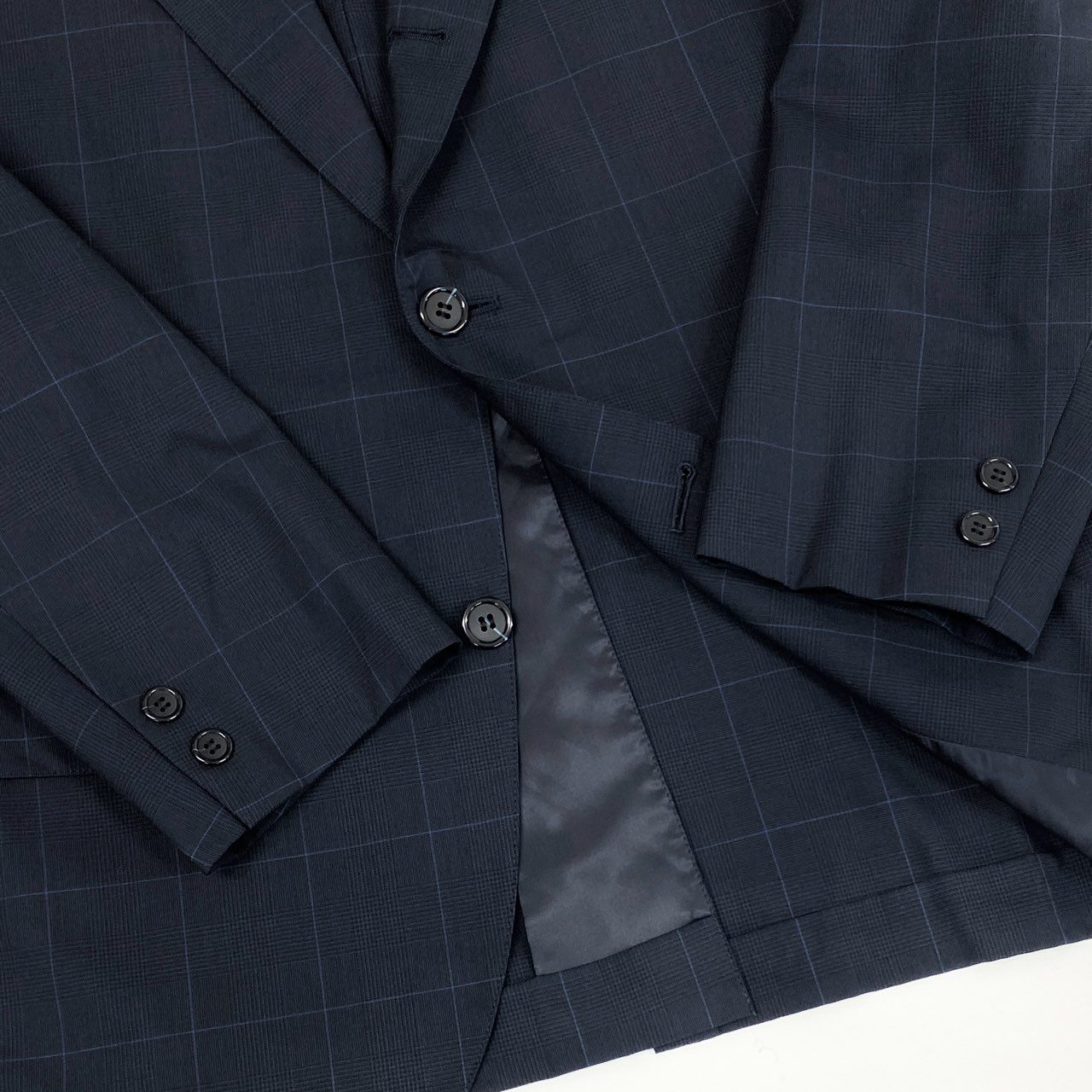 79j9 《美品》Brooks Brothers ブルックスブラザーズ スーツセットアップ 3釦スーツ ビジネス フォーマル テーラード スラックス 38サイズ ネイビー ブルー メンズo07t