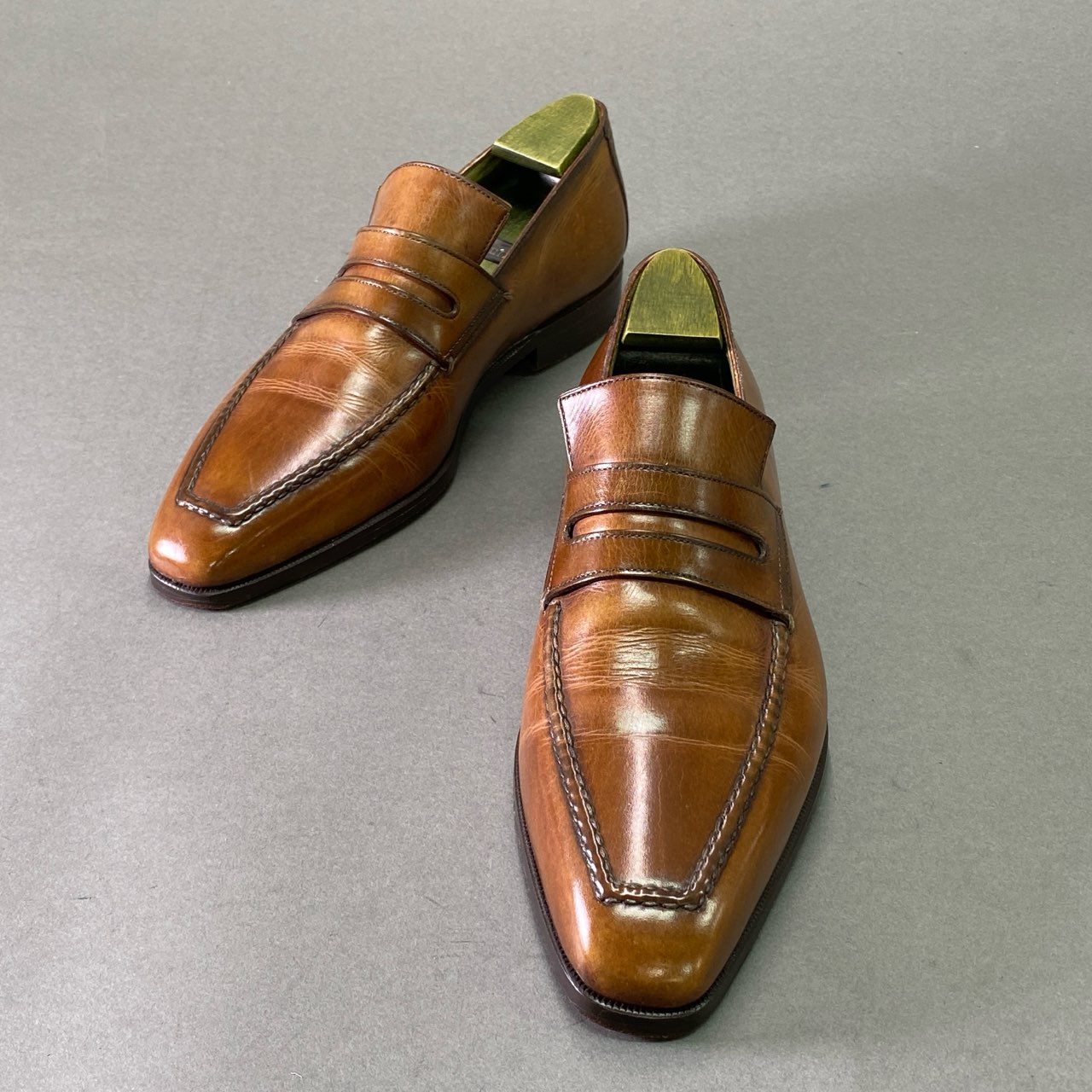1d22 Berluti ベルルッティ Andy アンディ デムジュール レザーローファー 6 1/2 ブラウン Leather シューズ ビジネス シューツリー 保存袋 付属