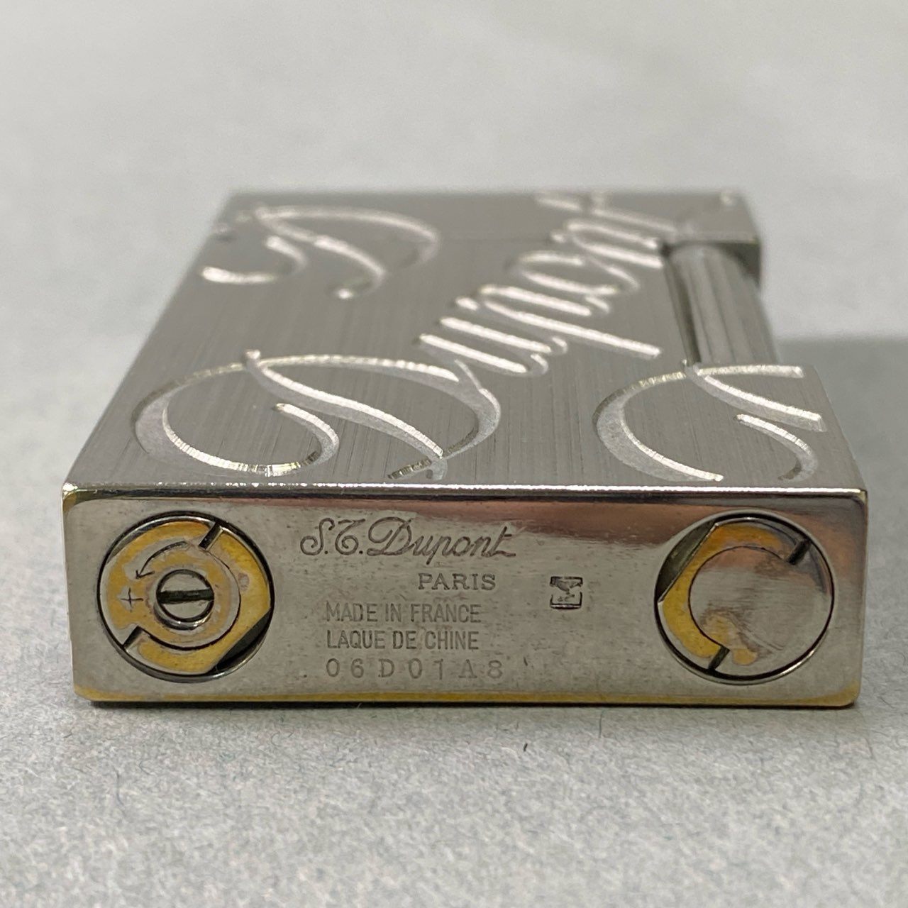 i13 S.T.Dupont デュポン ガスライター 喫煙具 ローラー式ライター シルバー フランス製 06D01A8k02i